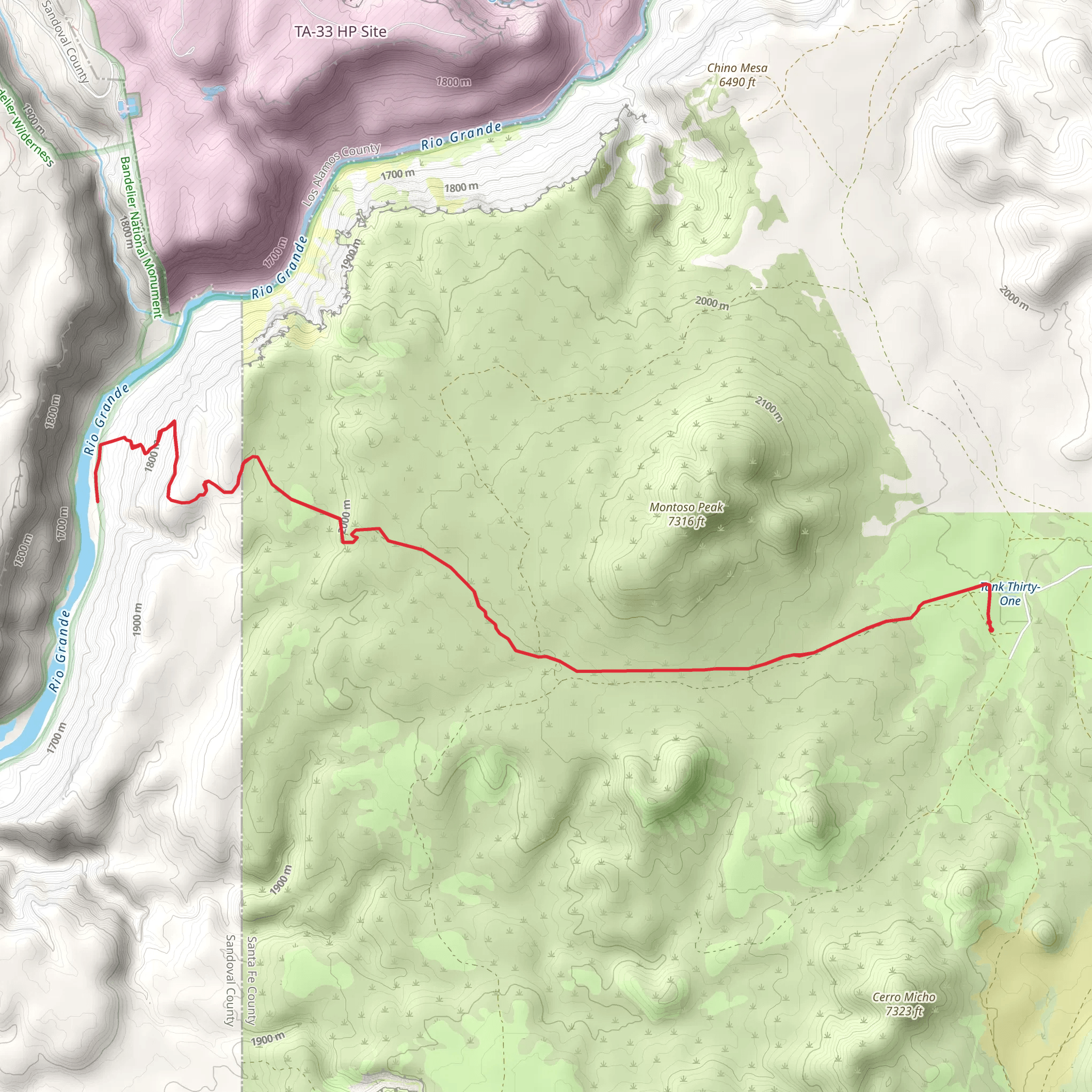 Rio Grande Out and Back mobile static map