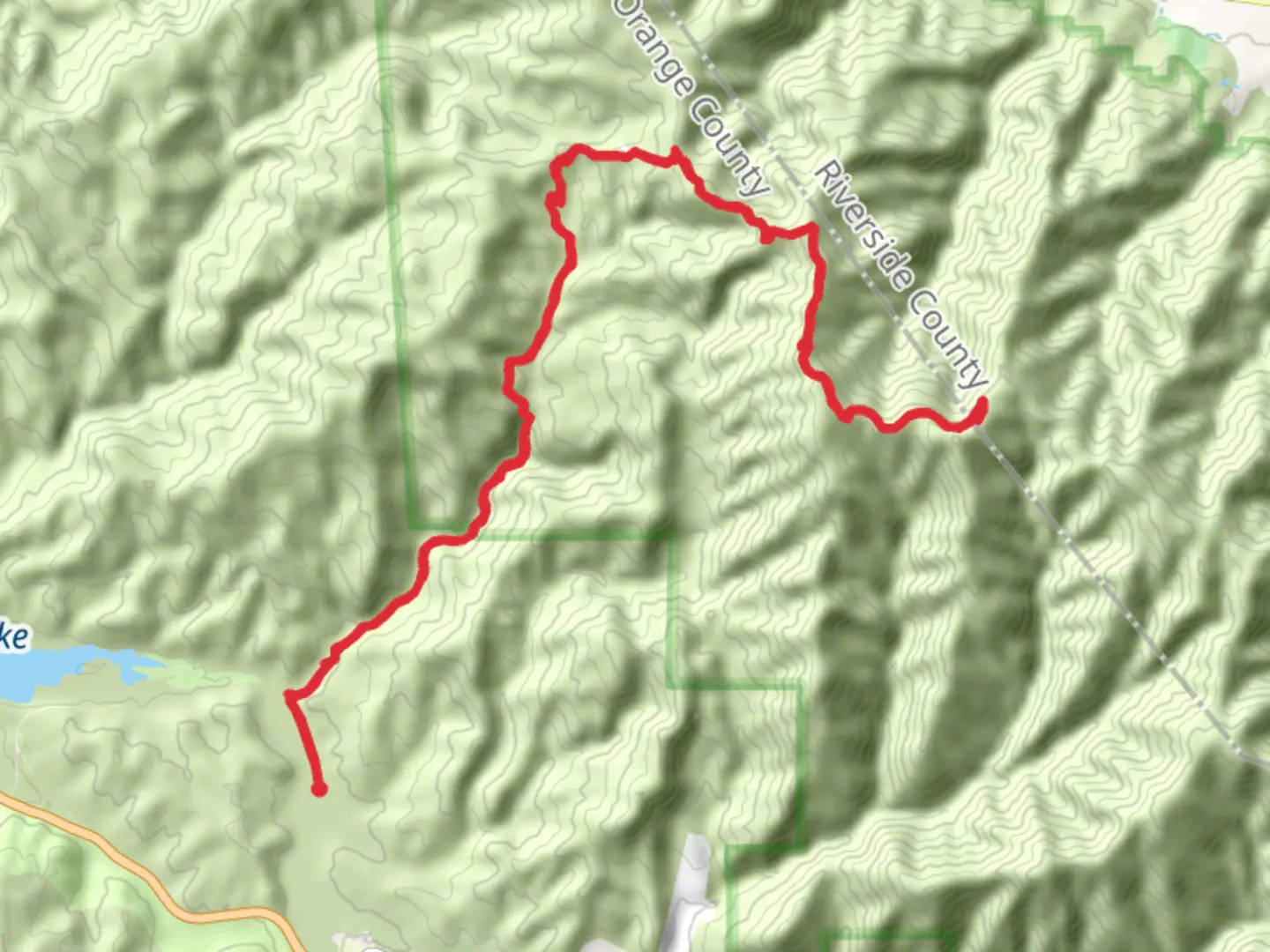 An image depicting the trail Pleasants Peak - Black Star Canyon Road and its surrounding area.