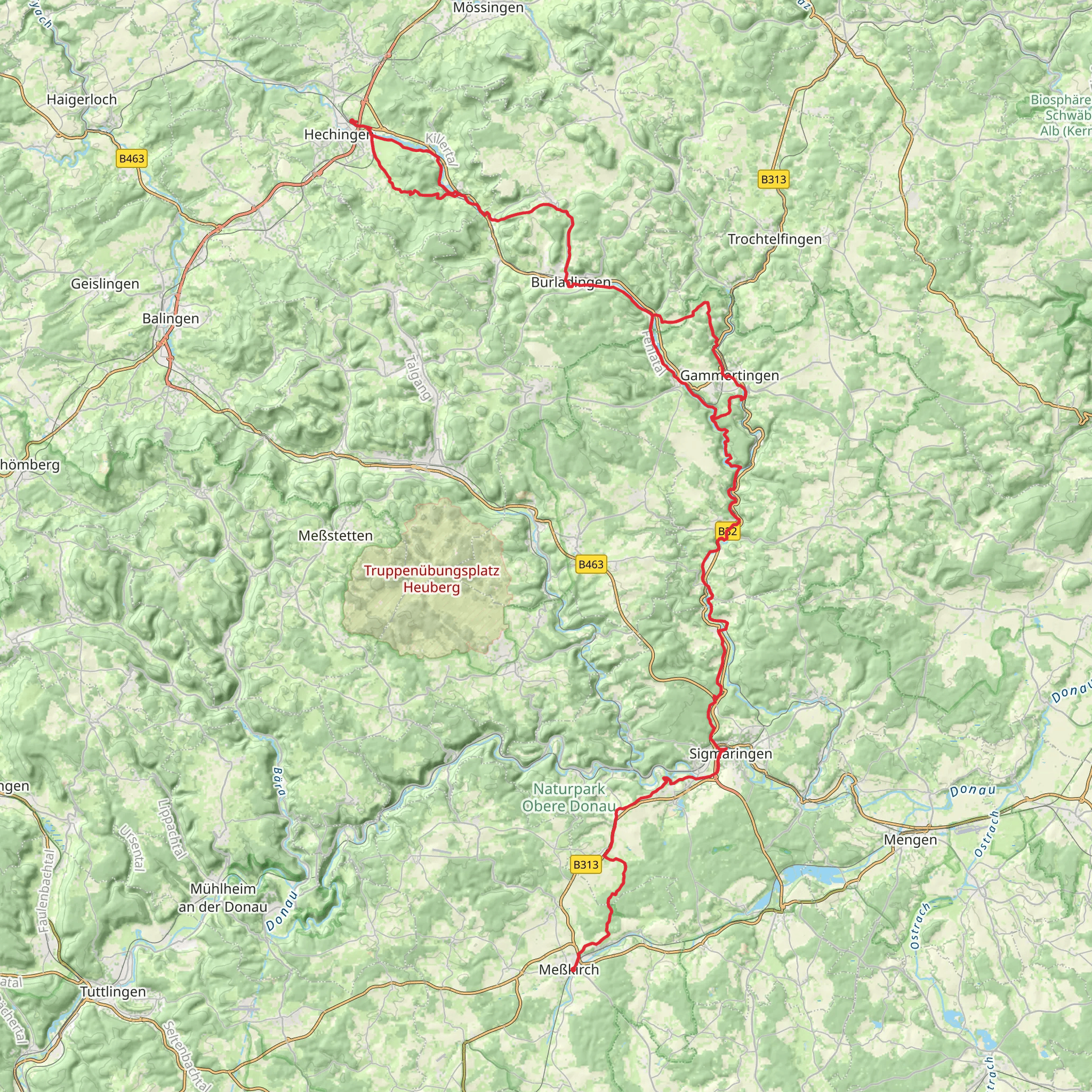 Hohenzollerische Jakobsweg mobile static map