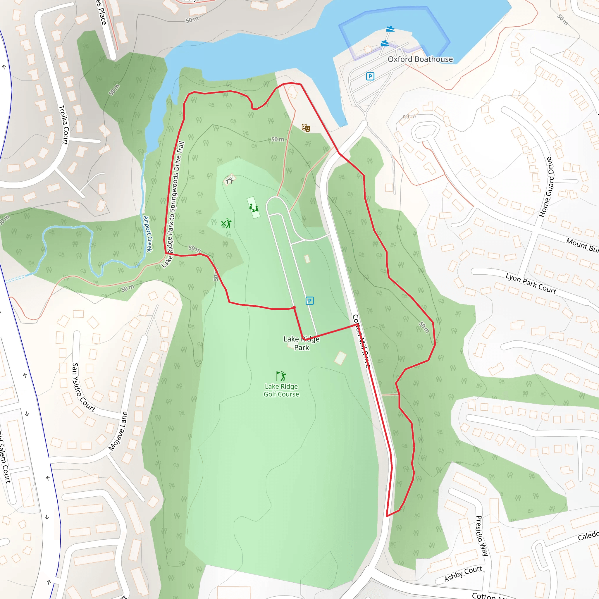 Lake Ridge Golf Course Loop mobile static map