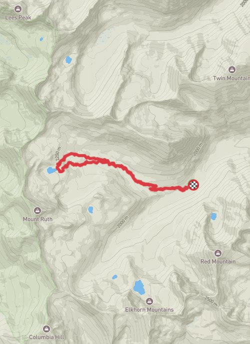 A map preview of the recording lost Lake from green lake trailhead.