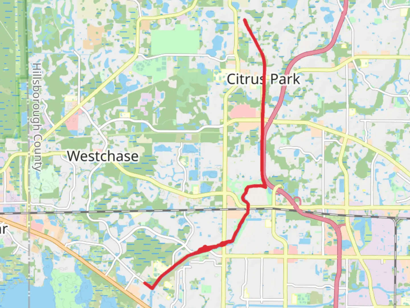 An image depicting the trail Upper Tampa Bay Trail and its surrounding area.