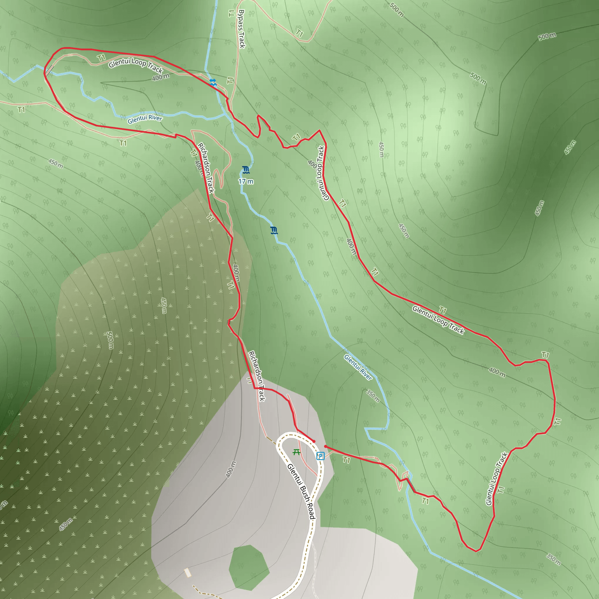 Glentui Loop Track mobile static map