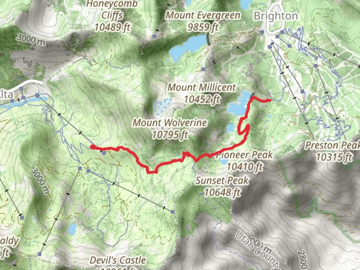 An image depicting the trail Catherine's Pass Trail and its surrounding area.
