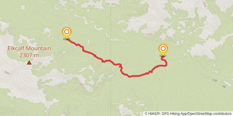 East Woods Creek via CDT stage 2 Map