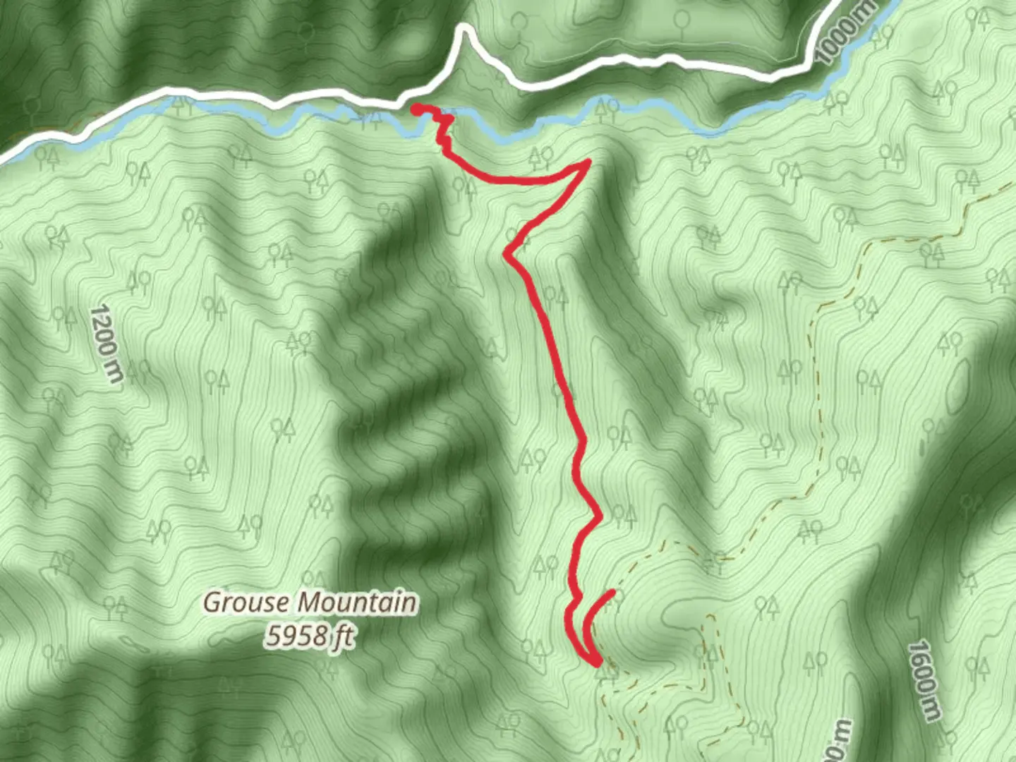 An image depicting the trail Grouse Creek Trail and its surrounding area.