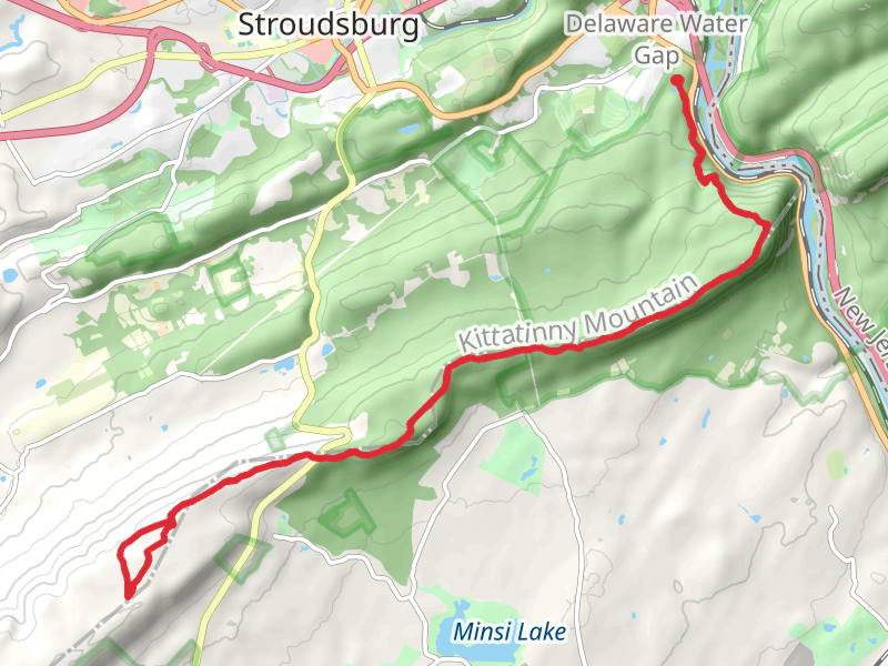 Mount Minsi and Kittatinny Mountain via Appalachian Trail mobile static map