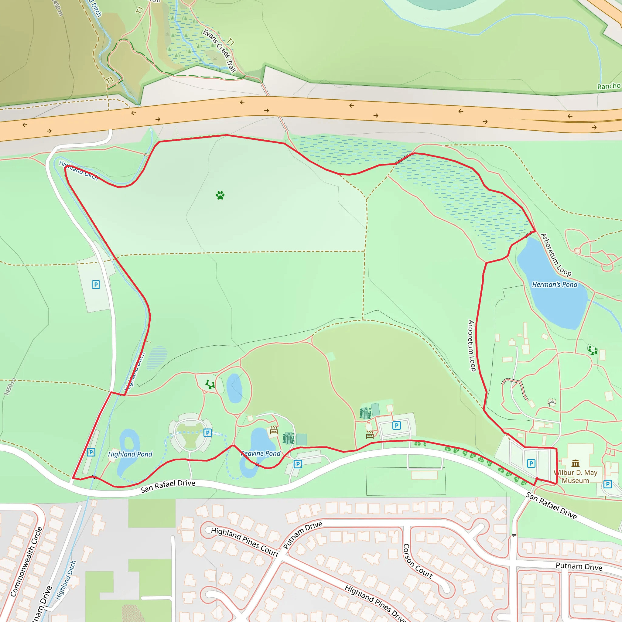 Rancho San Rafael Regional Park Loop mobile static map