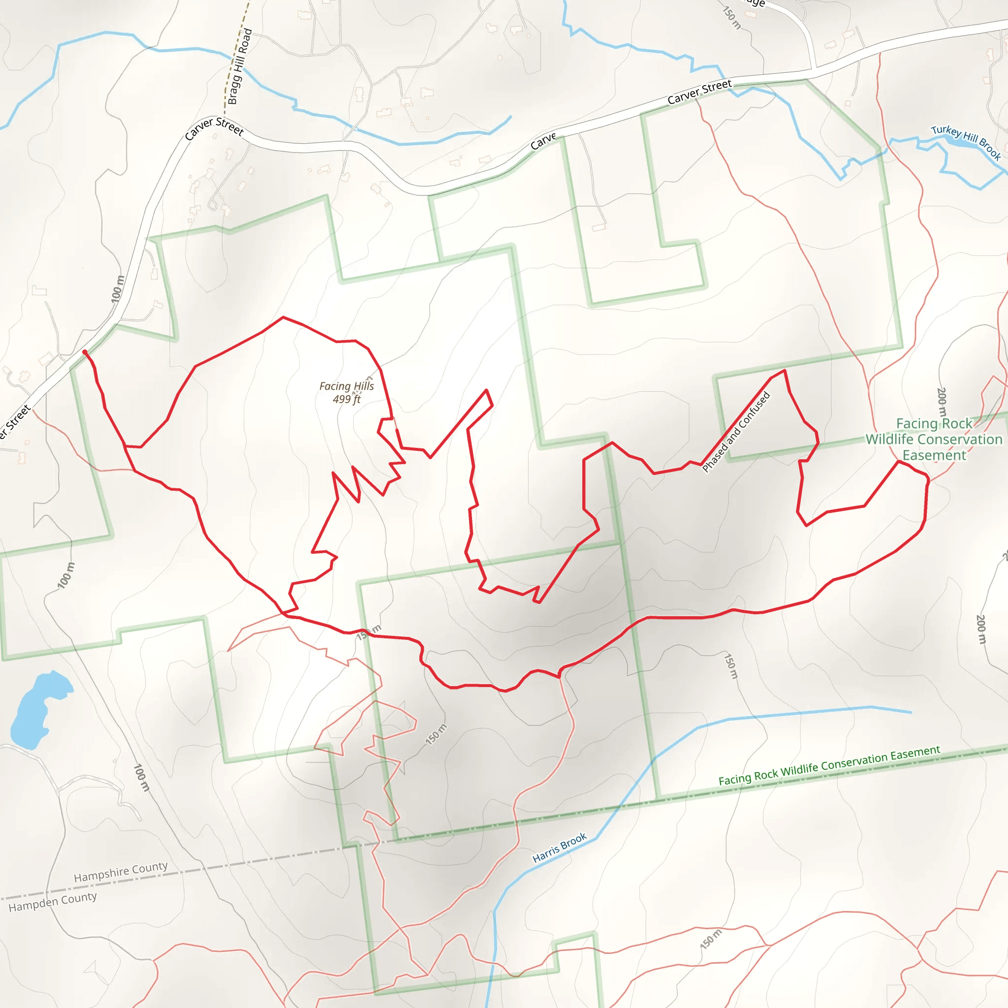 Facing Hills and Phased and Confused Loop Trail mobile static map