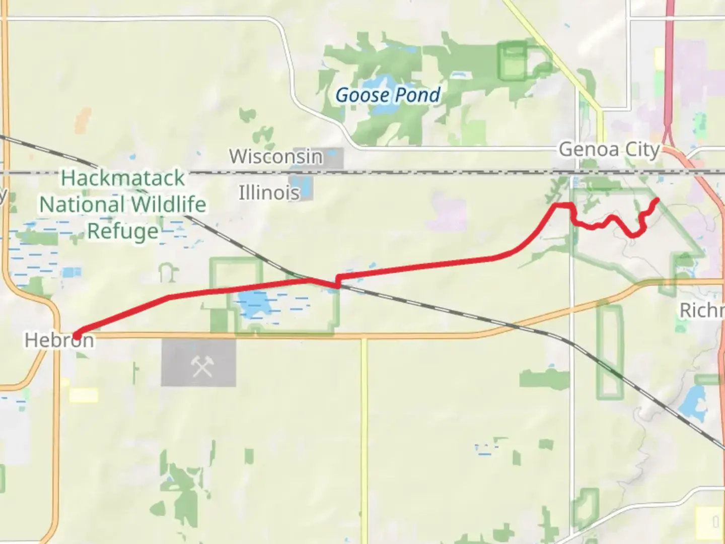 An image depicting the trail Hebron Trail and its surrounding area.