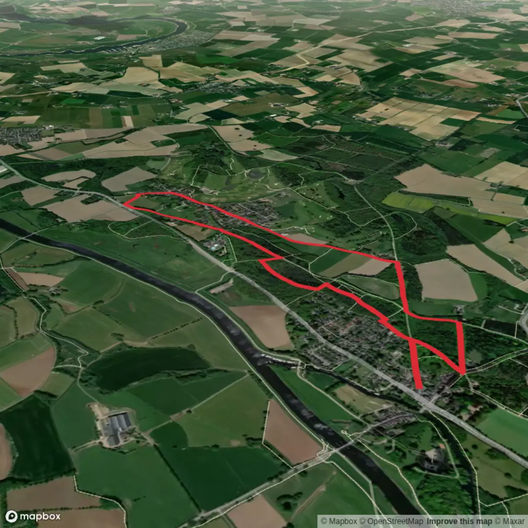 An image depicting the trail Hessen Weg and Reuzeveld Loop and its surrounding area.