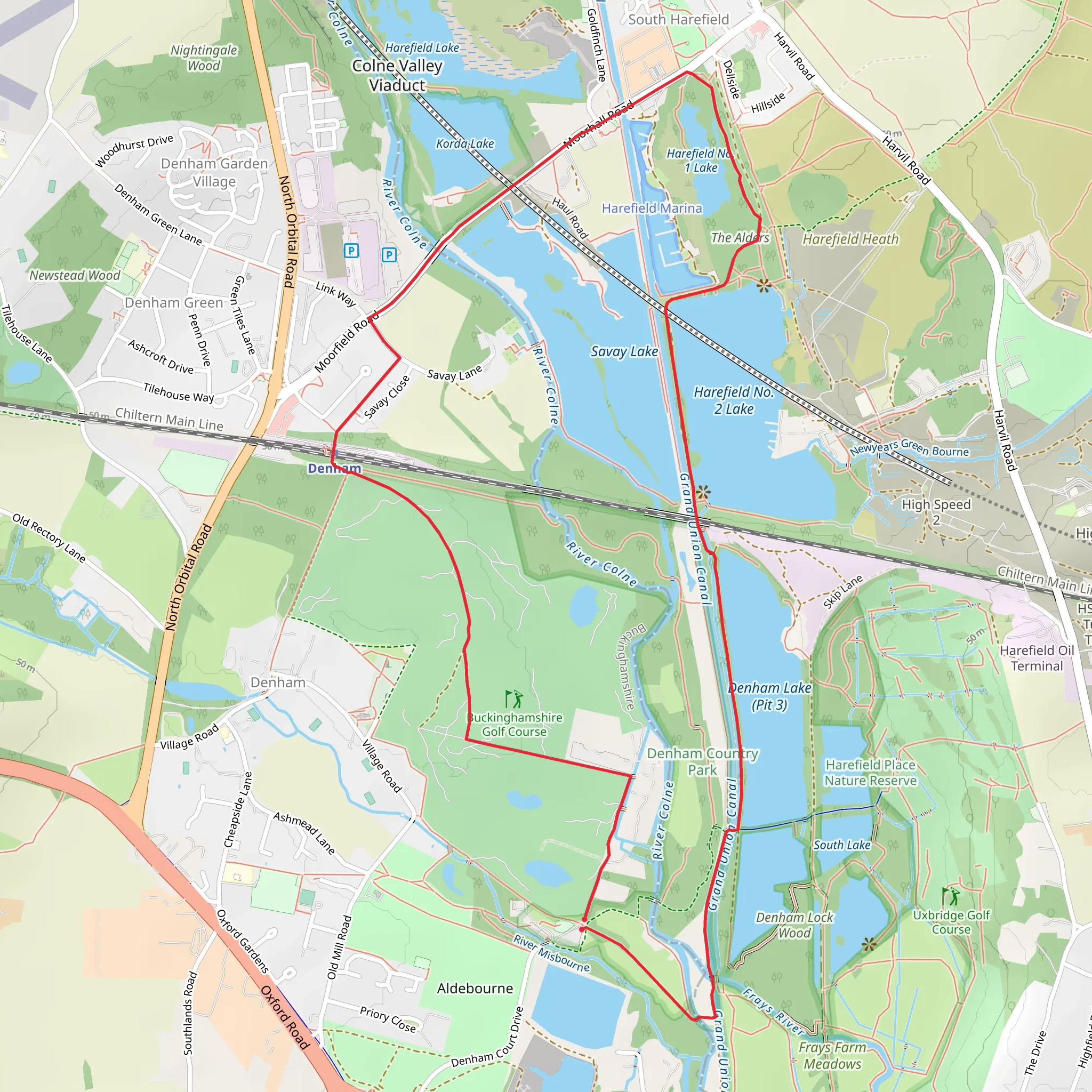 Denham Country Park Loop mobile static map