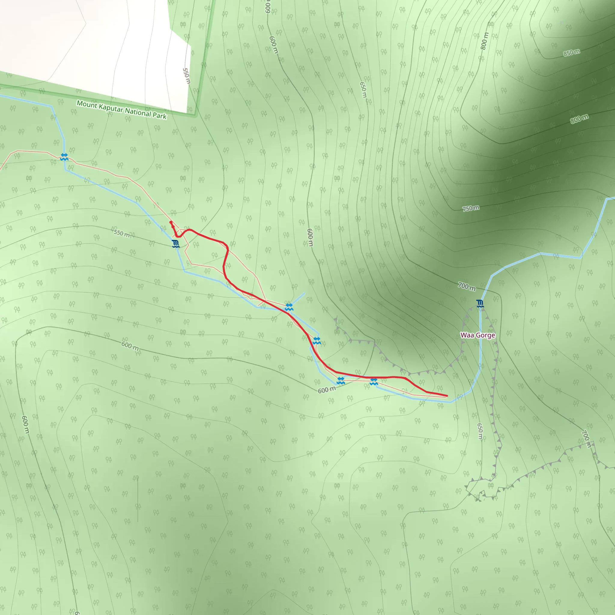 Waa Gorge Walking Track mobile static map