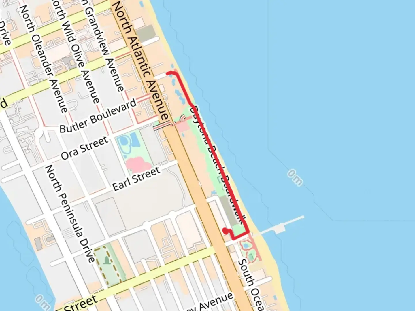 An image depicting the trail Daytona Beach Boardwalk and its surrounding area.