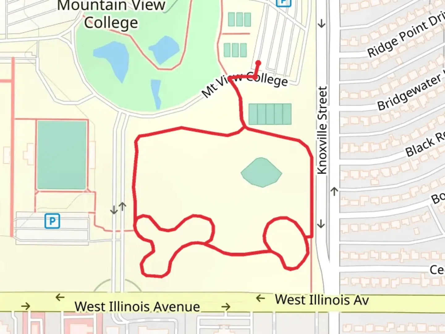 An image depicting the trail Mount View College Loop and its surrounding area.