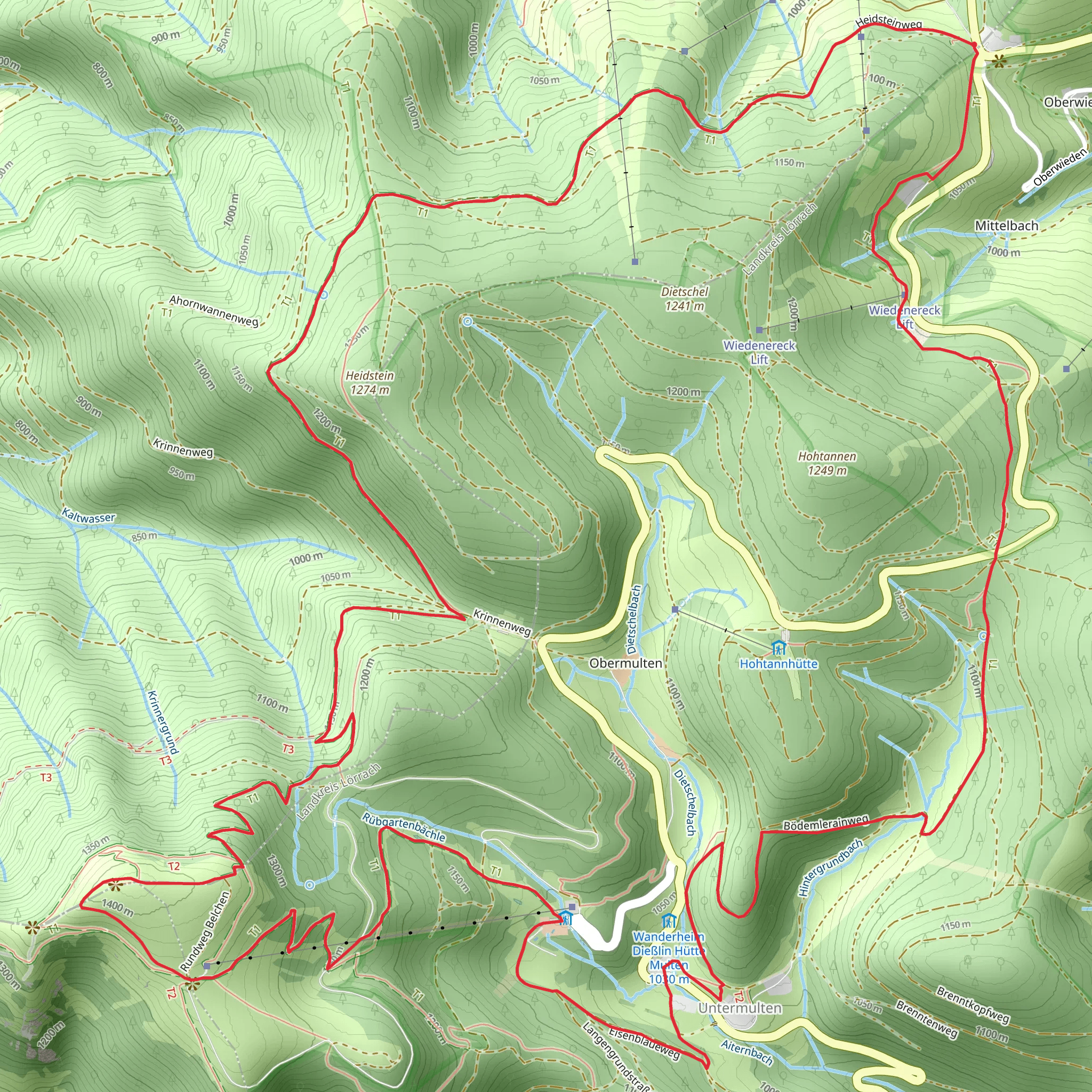 Belchen and Rübgartenwald Loop via Luckle Holzplatz mobile static map