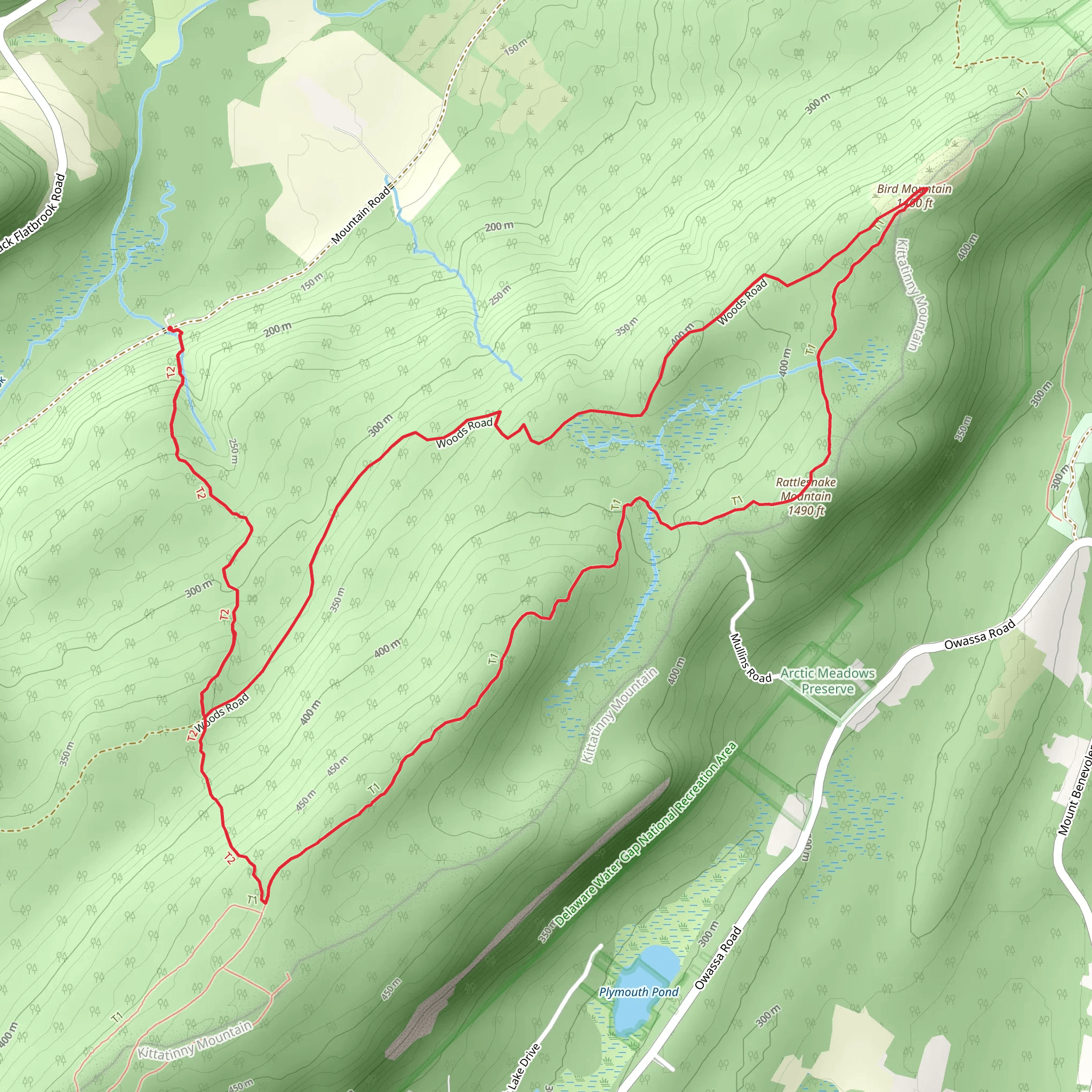 Buttermilk Falls, Appalachian and Rattlesnake Mountain Loop Trail mobile static map