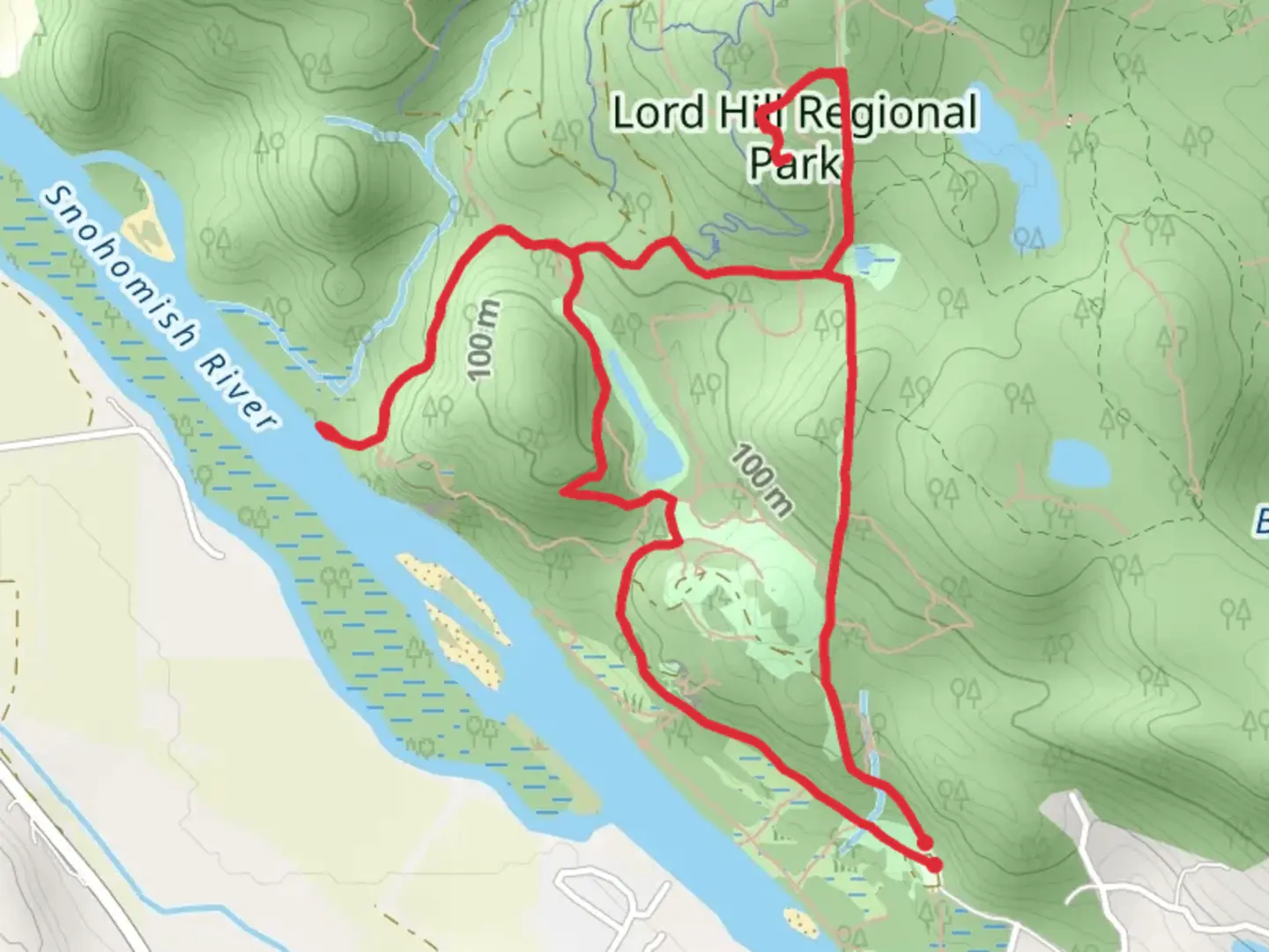 An image depicting the trail Quarry Trail and Lord Hill regional Park Loop and its surrounding area.