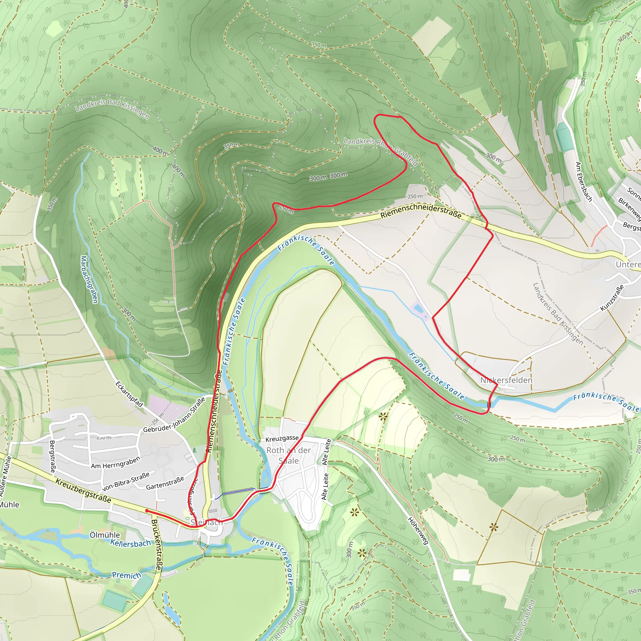 Rhön Rundweg Bad Bocklet 6 mobile static map