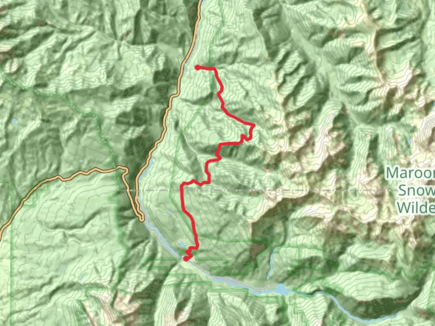 An image depicting the trail East Creek Trail and Lily Lake Trail and its surrounding area.