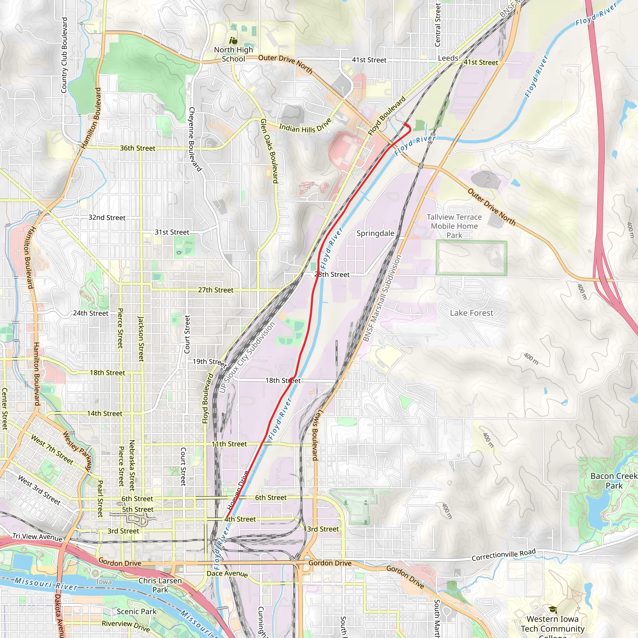 Floyd River Trail mobile static map
