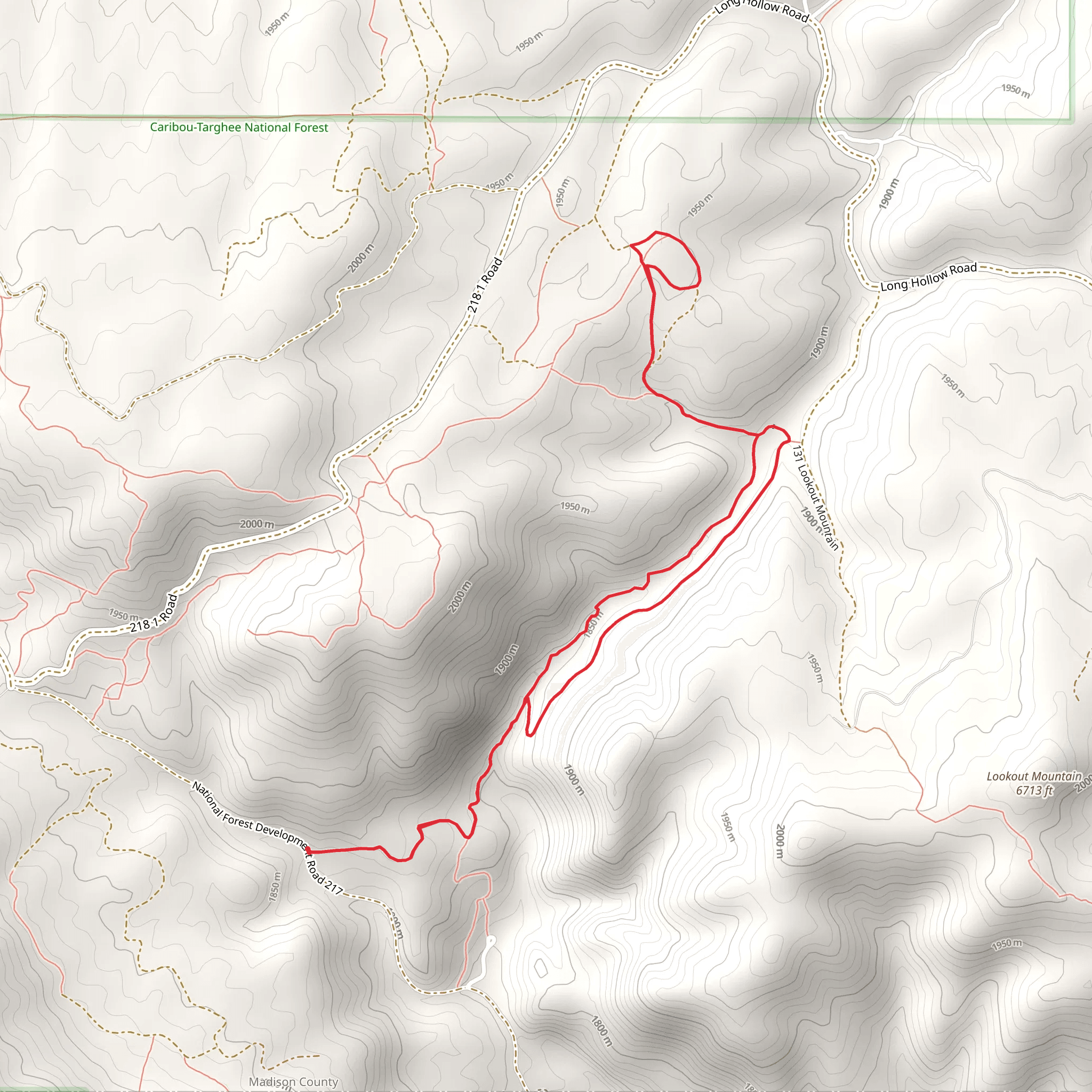Hawley Gulch Loop mobile static map