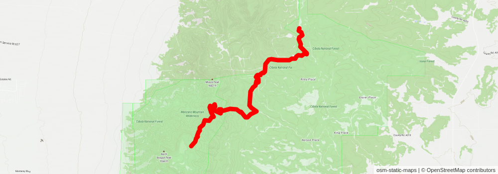 Southwestern Horseshoe Trail stage 154 Map