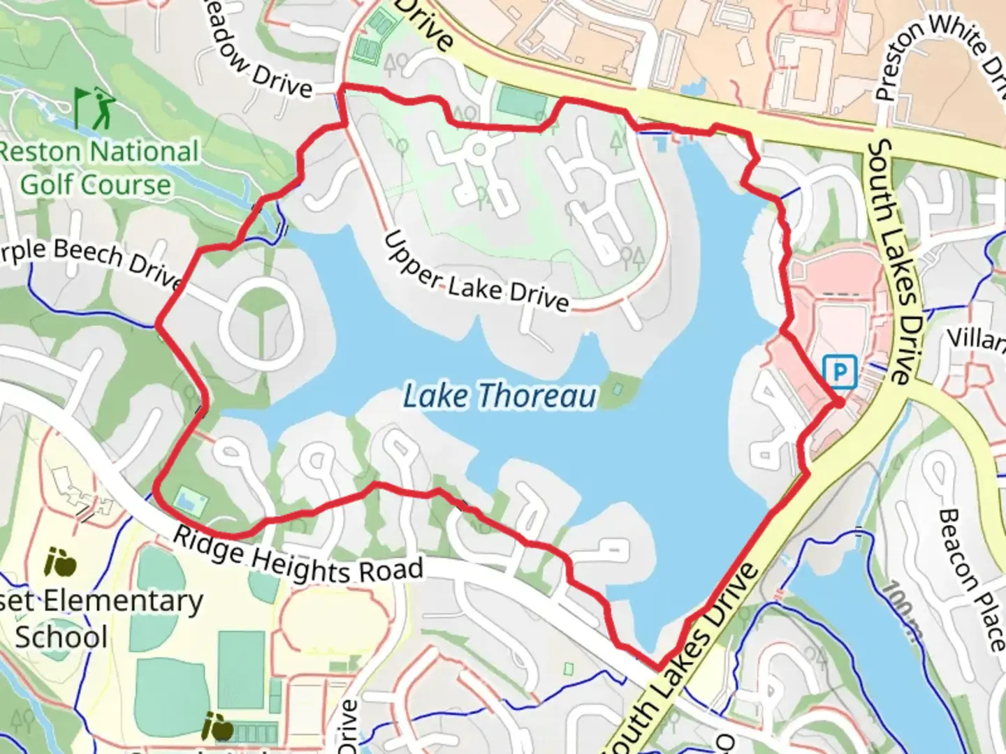 An image depicting the trail Lake Thoreau - Red Loop Trail and its surrounding area.