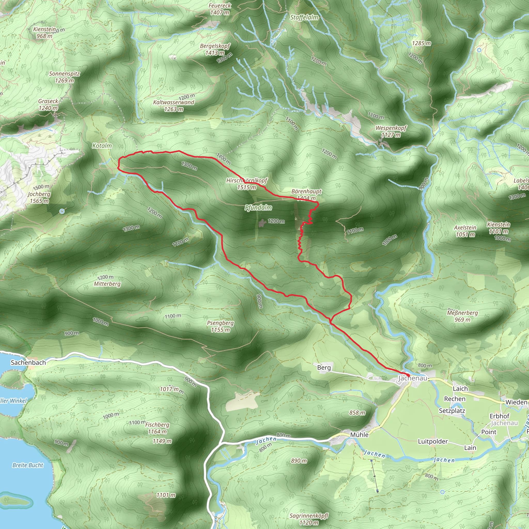 Hirschhörnlkopf Peak Loop from Jachenau mobile static map