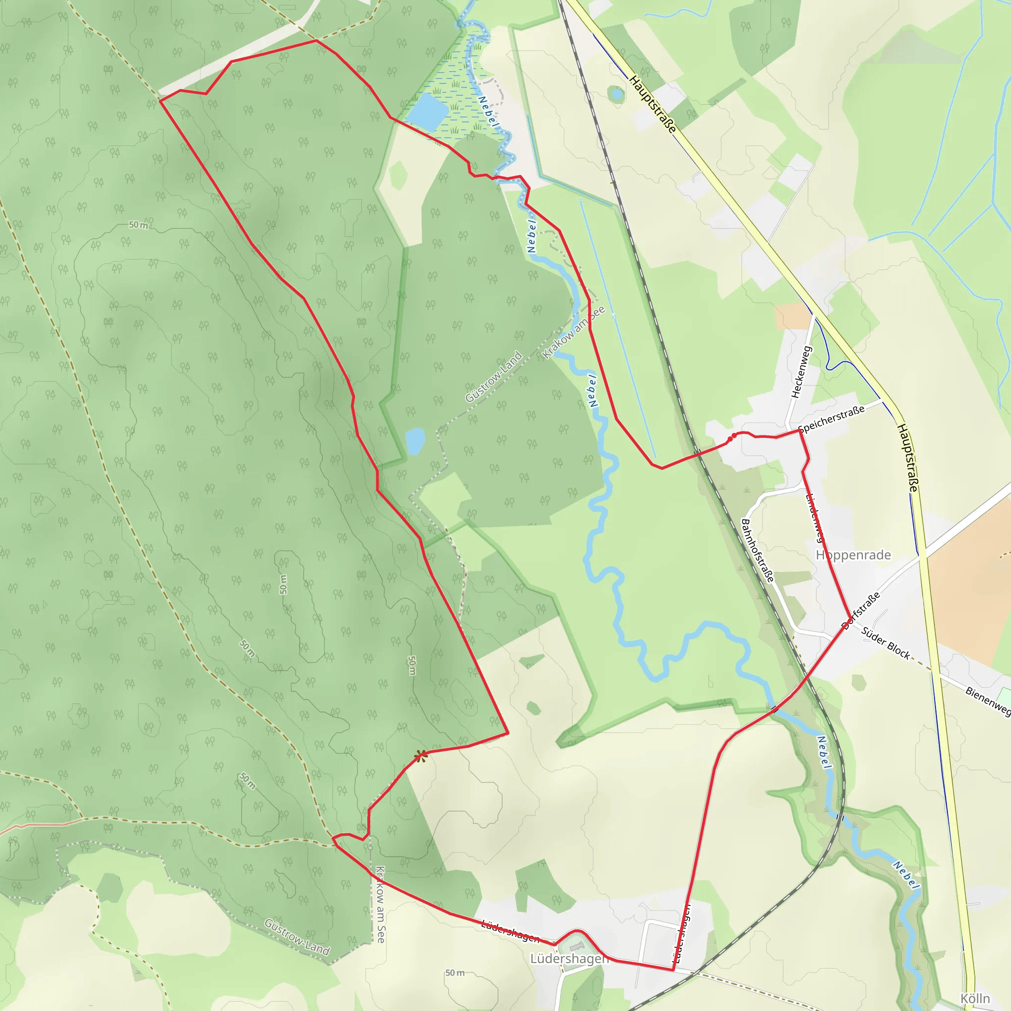 Rundwanderweg Hoppenrade mobile static map