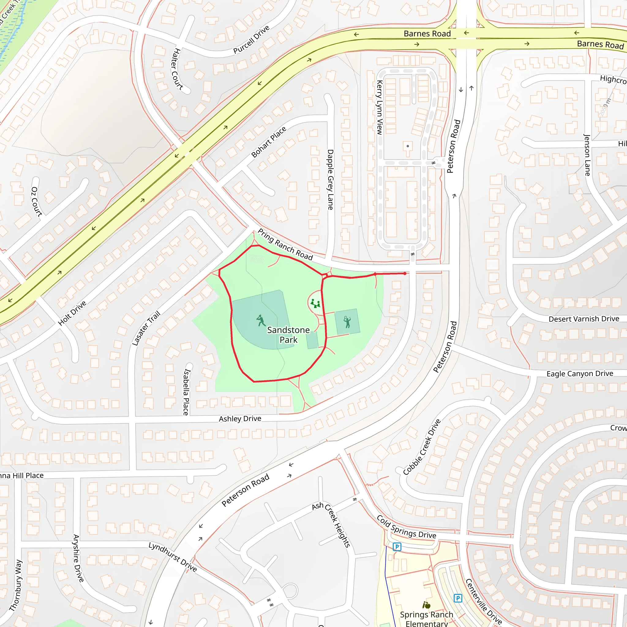 Sandstone Park Loop mobile static map