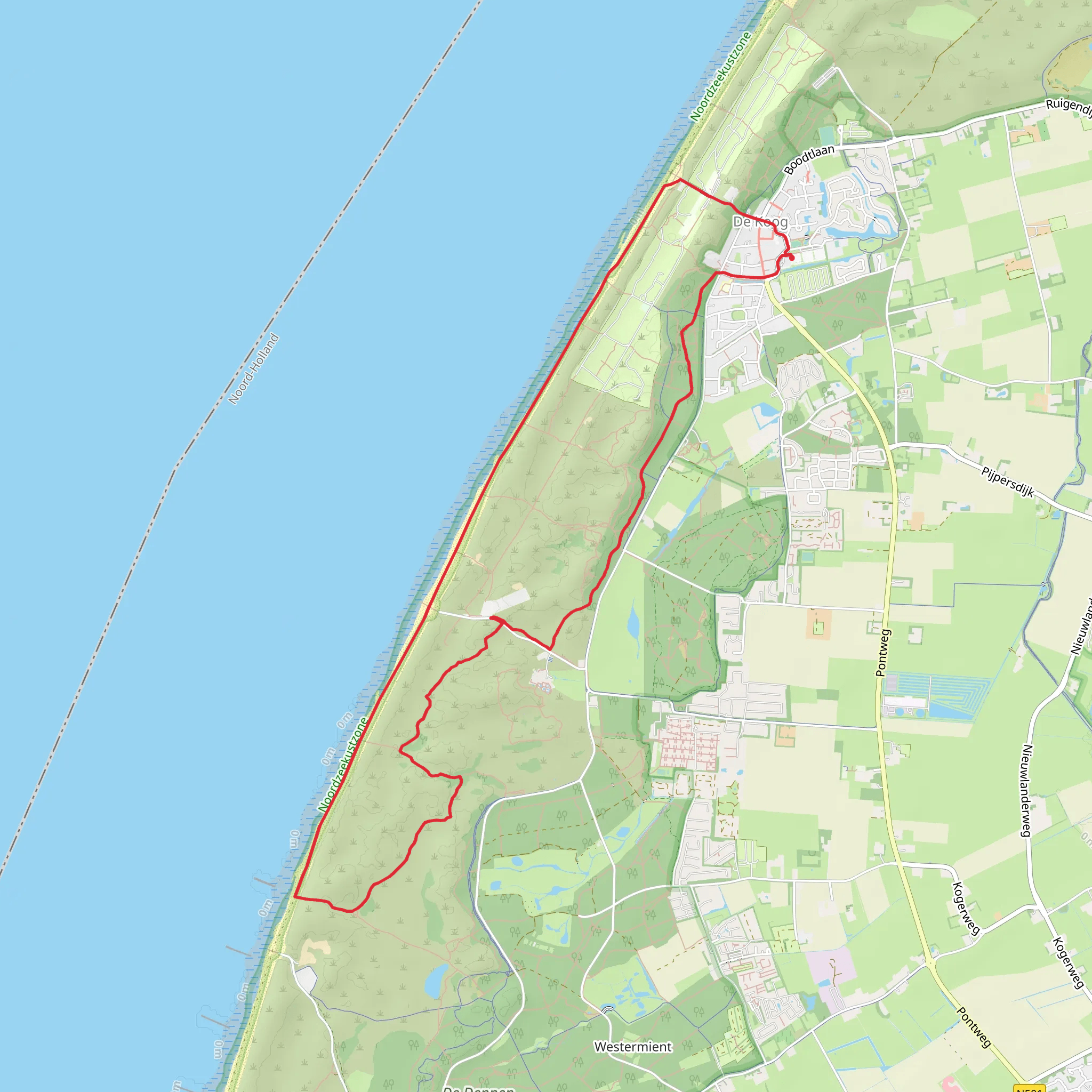 Ruijslaan and Kogerstrand Loop mobile static map