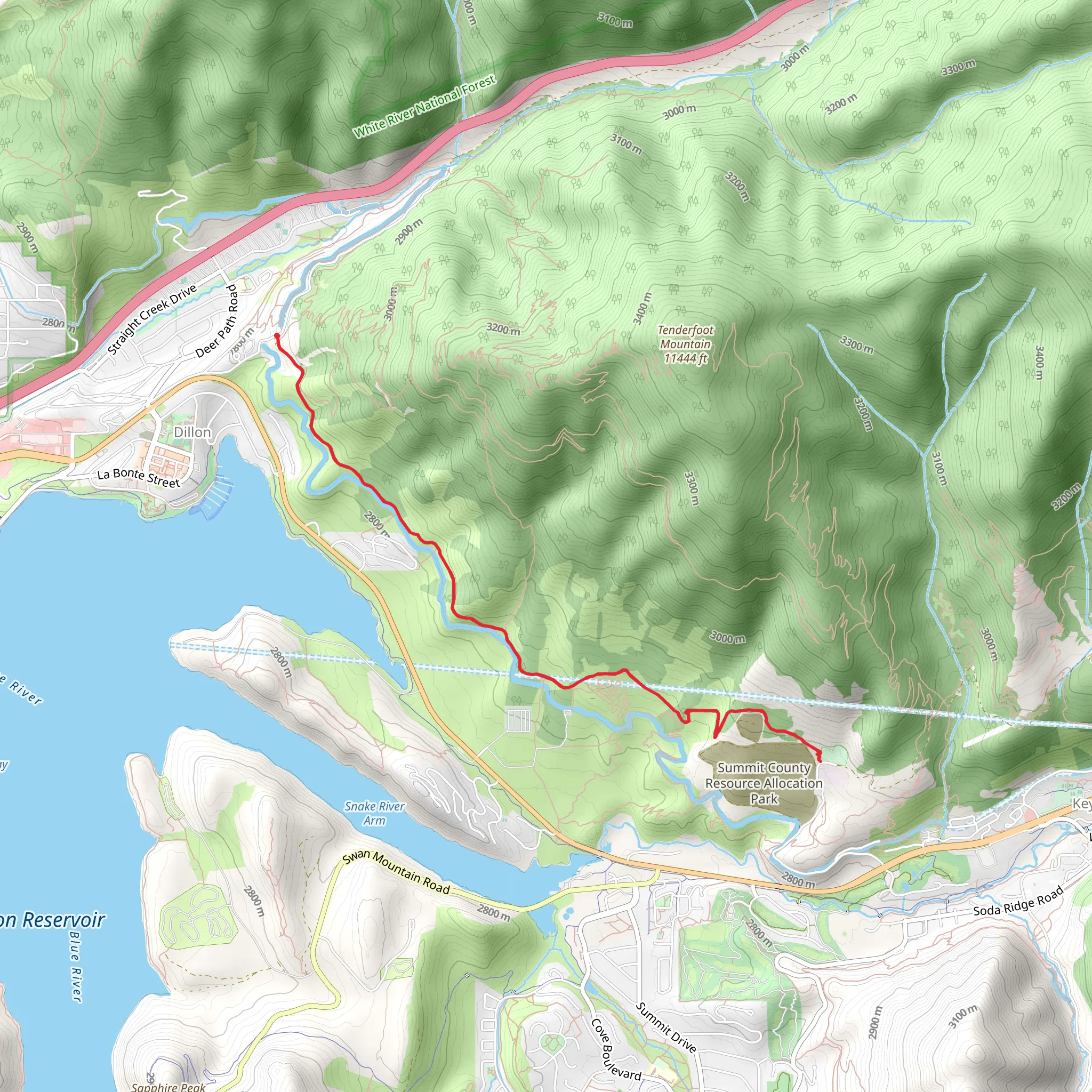 Tenderfoot Trail Road mobile static map