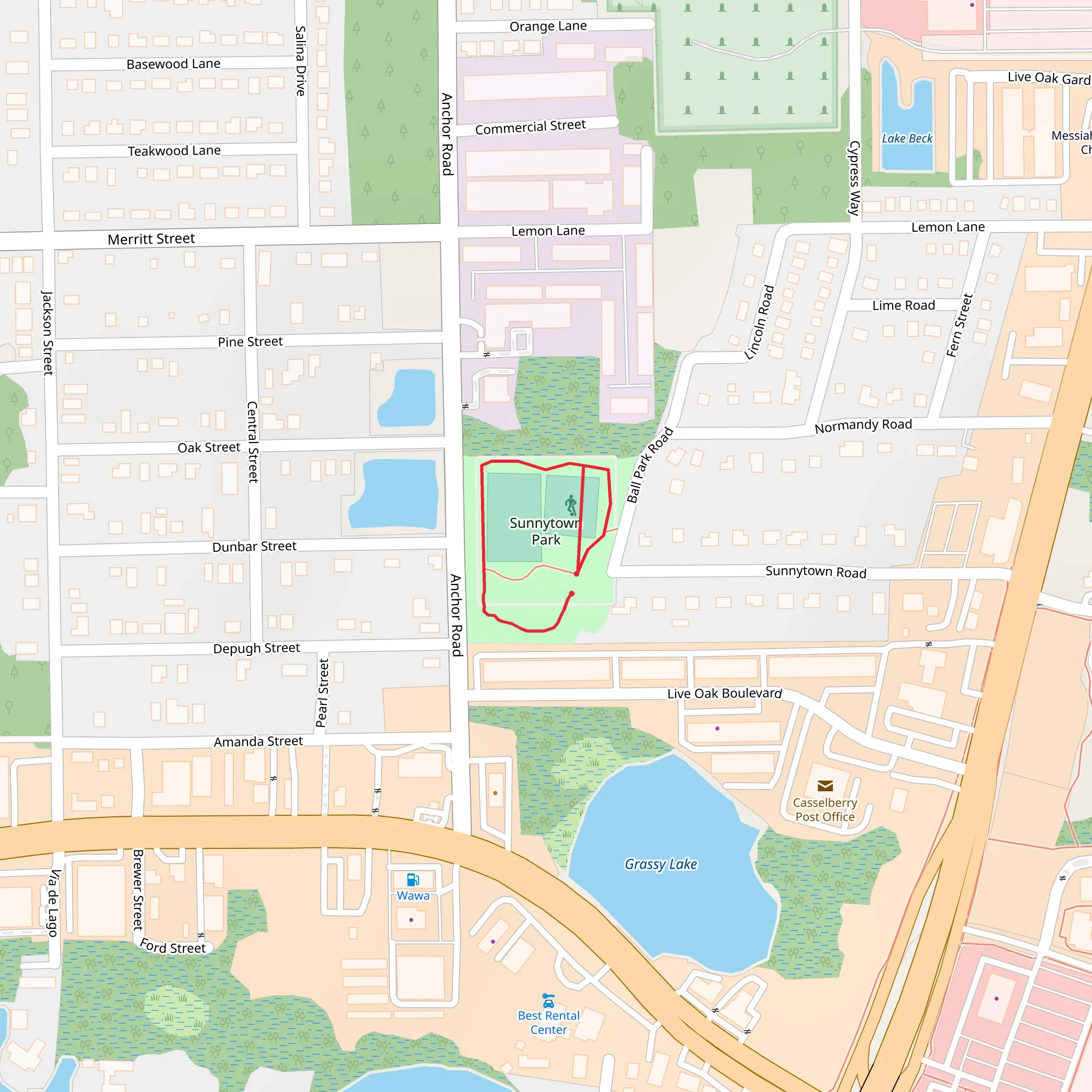 Sunnytown Park Loop mobile static map