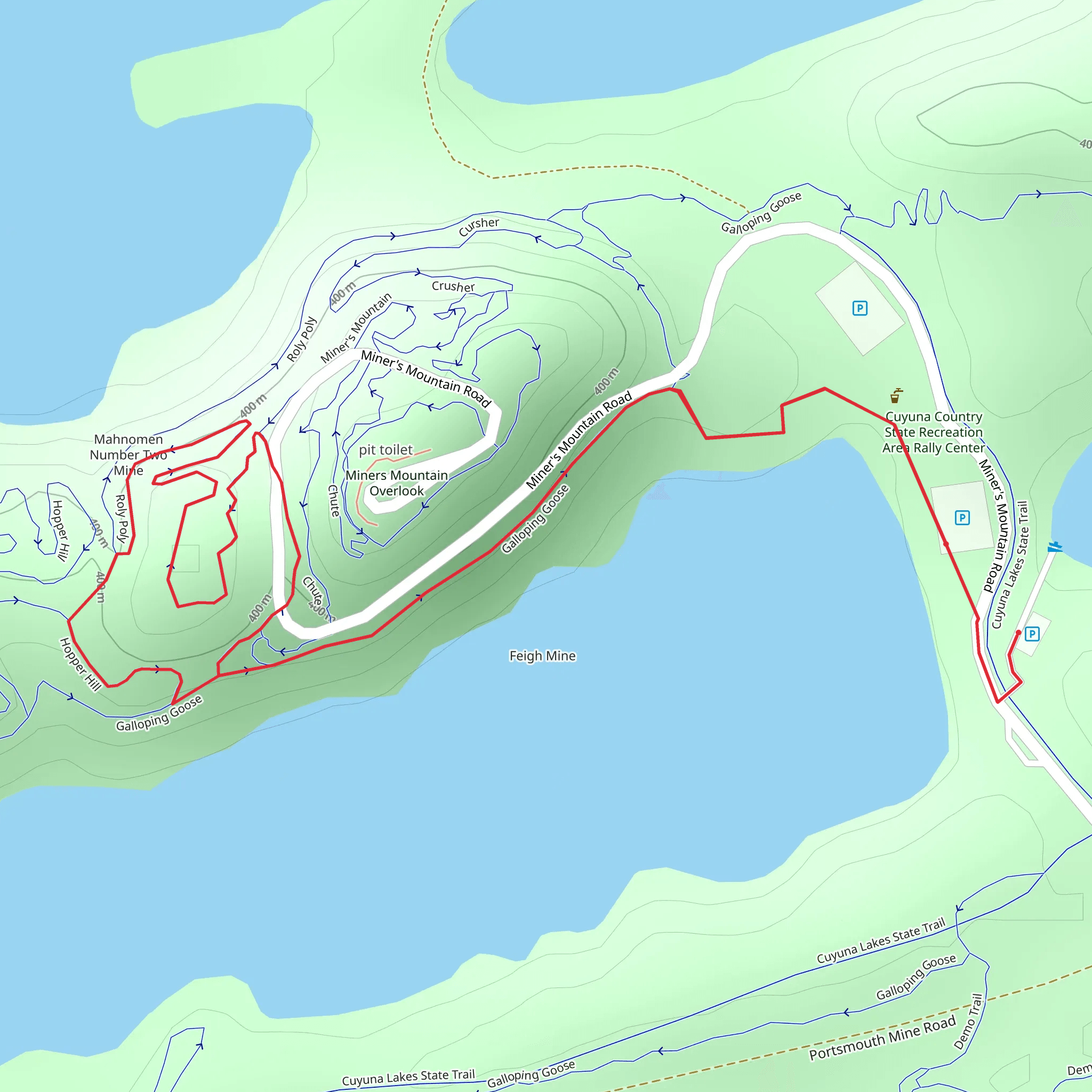 Roly Poly and Galloping Goose Loop mobile static map