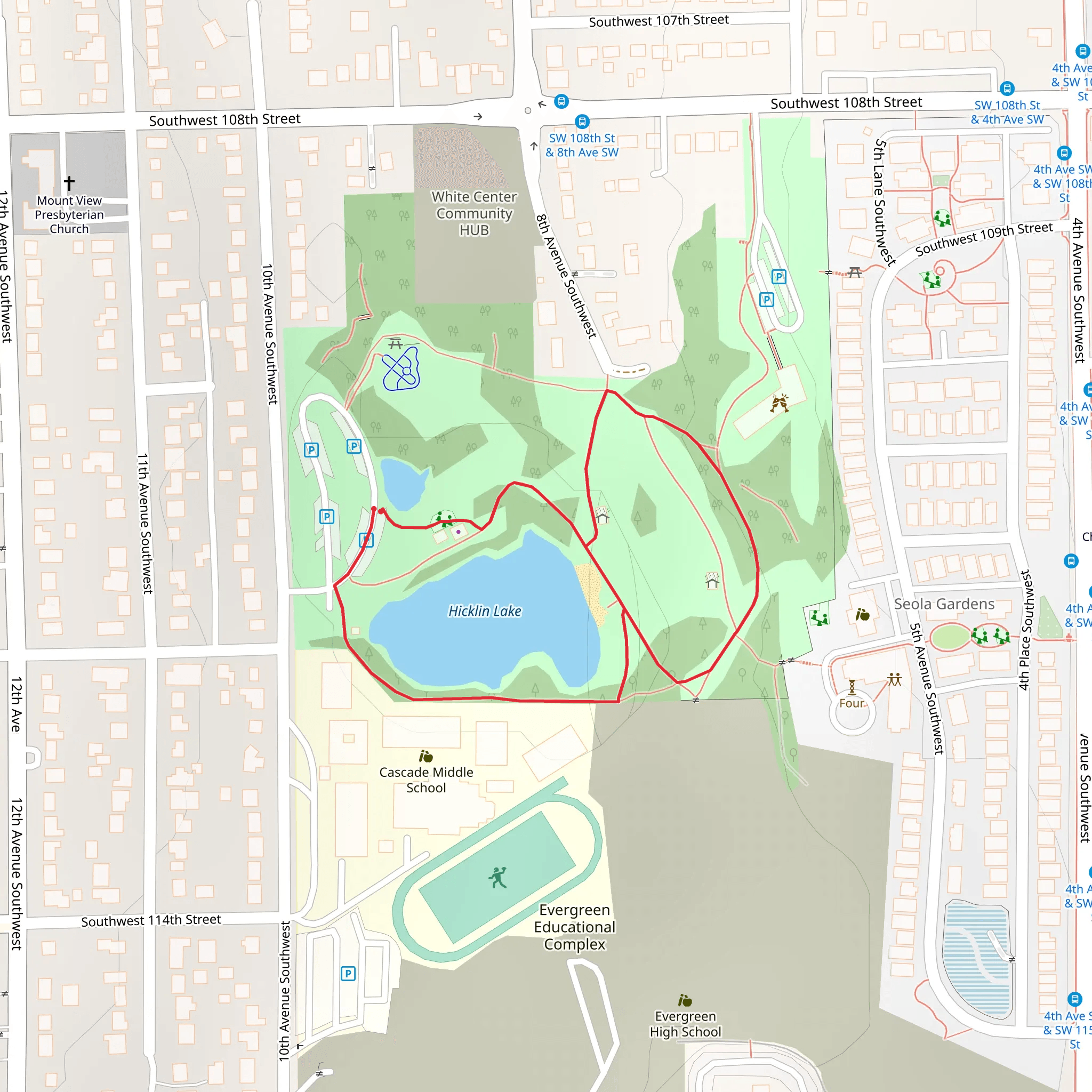 Lakewood Park Loop mobile static map
