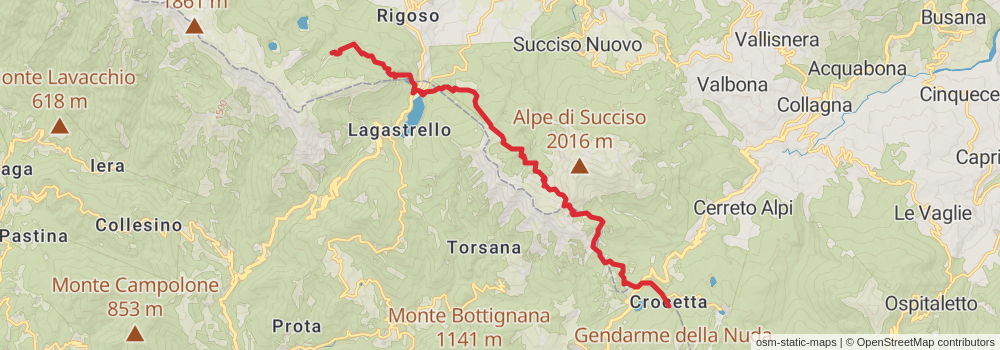 Sentiero Italia - Apennines Section stage 6 Map