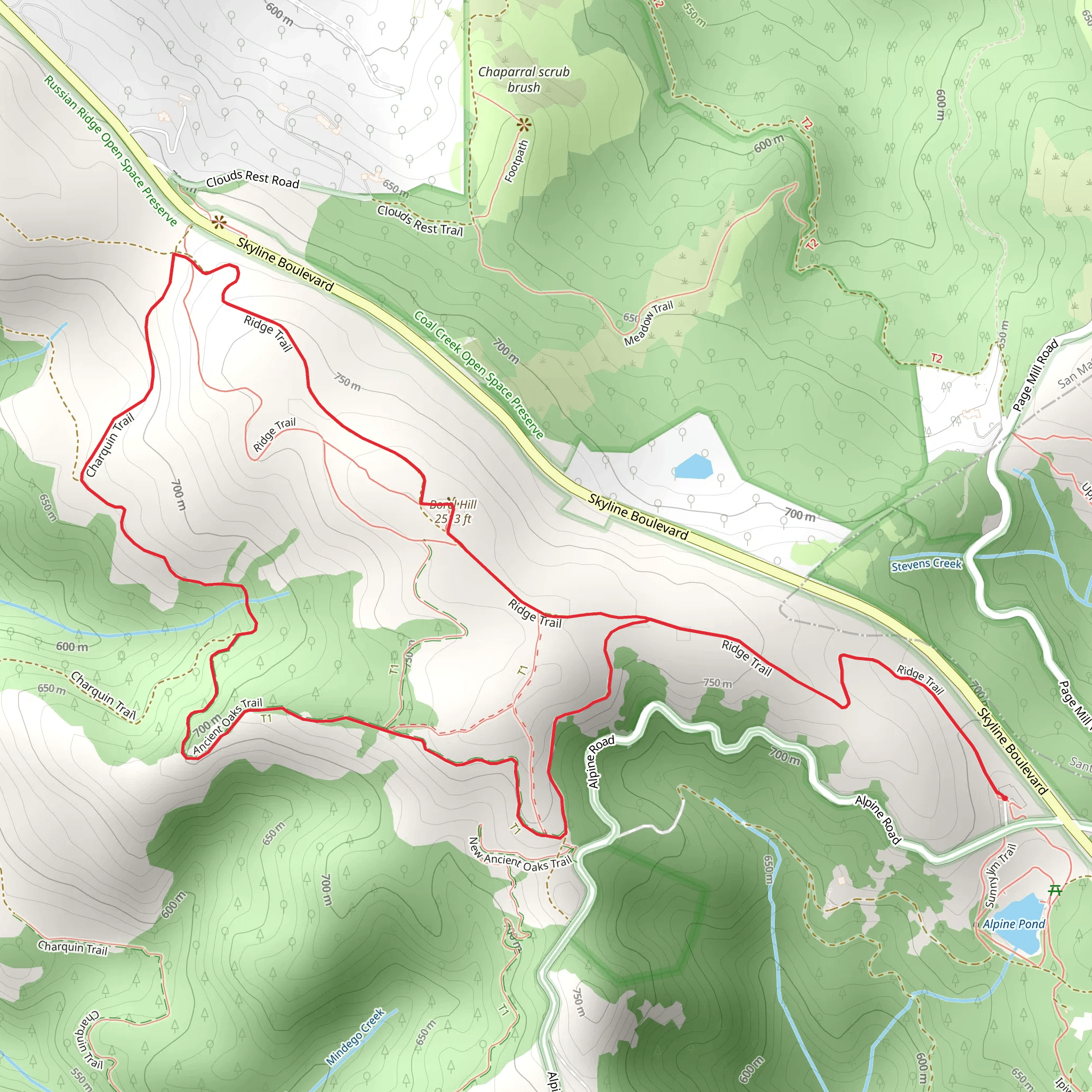 Borel Hill Loop mobile static map