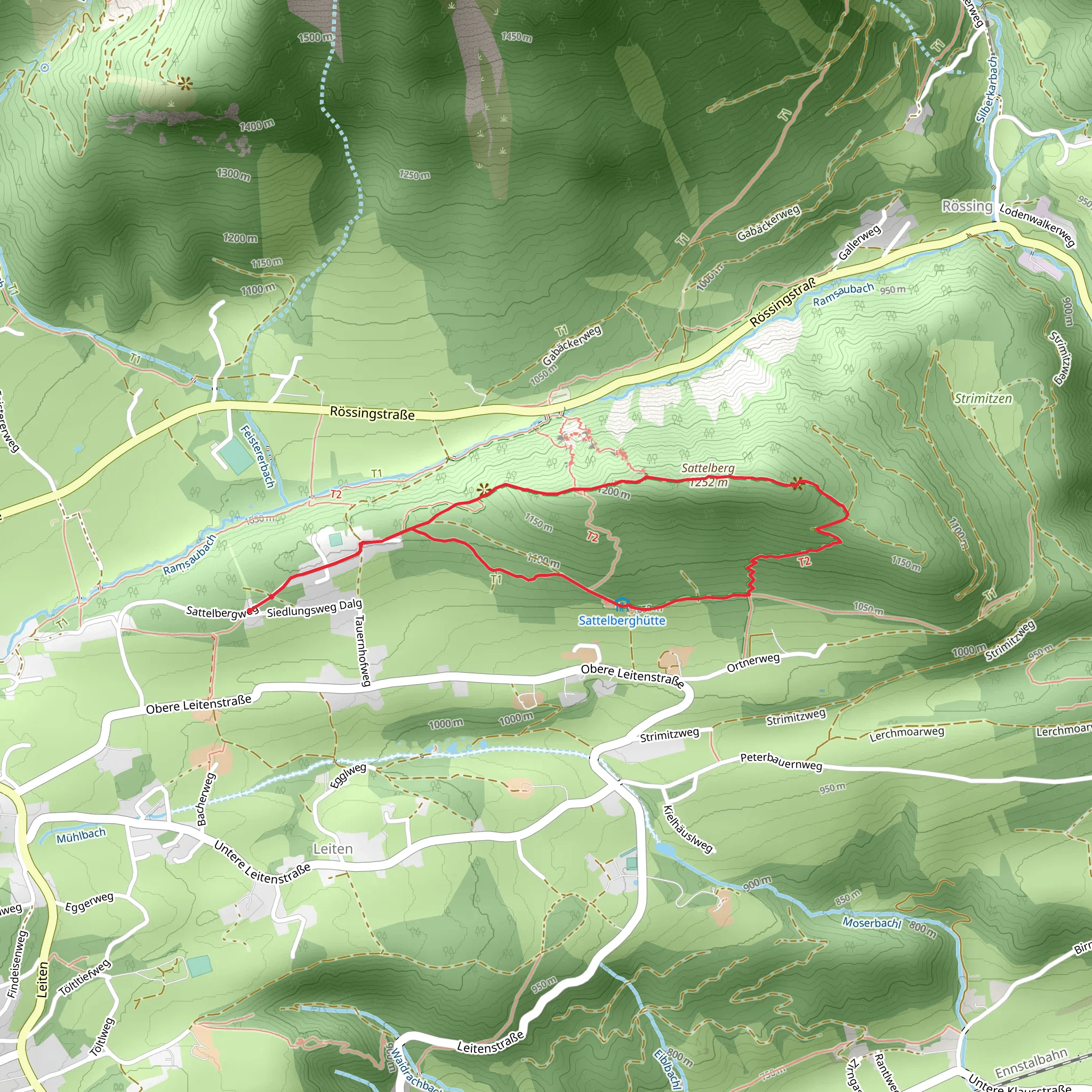 Sattelberg Mountain Loop Trail mobile static map