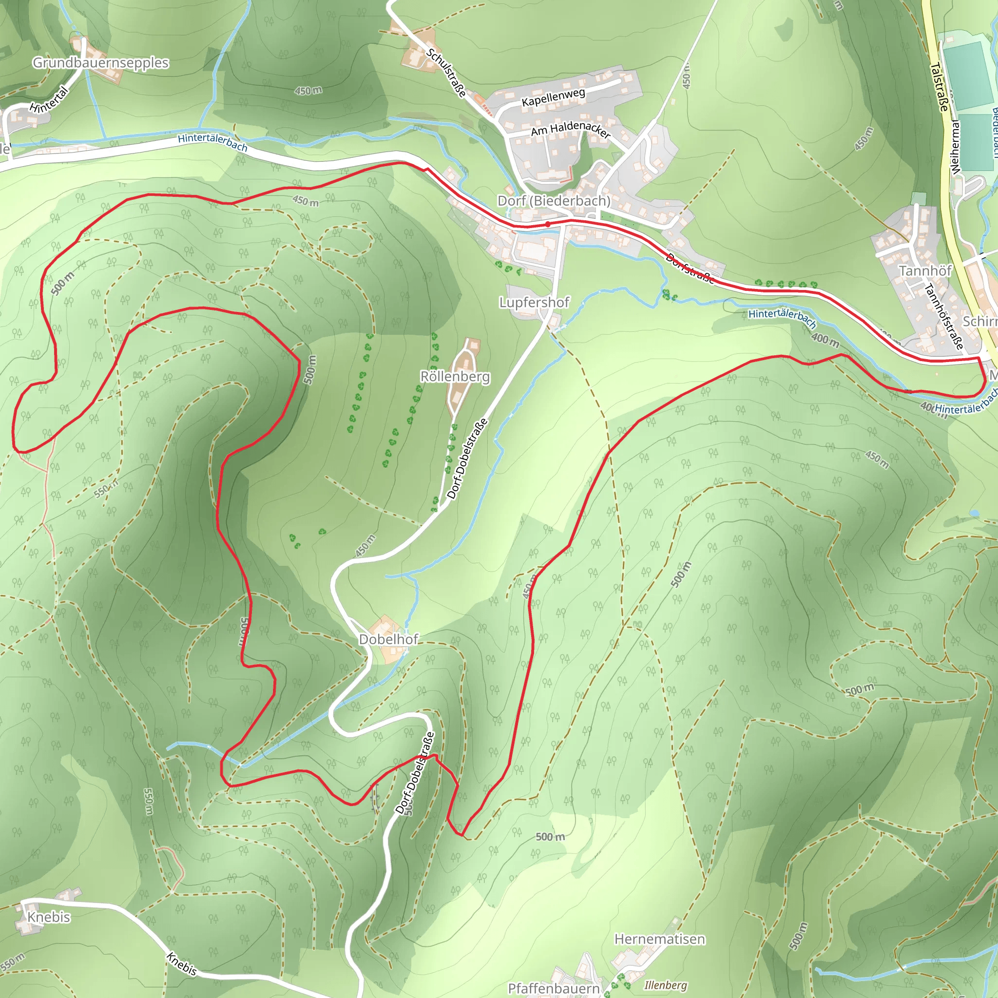 Rundweg Dorf Dobel Loop mobile static map