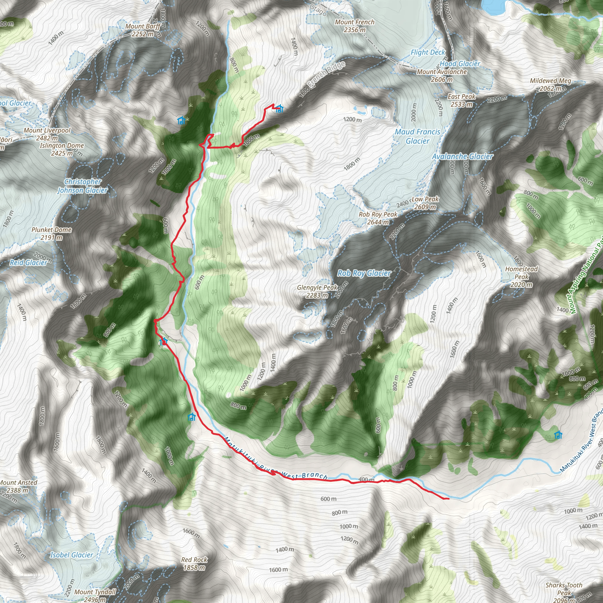 French Ridge Track mobile static map