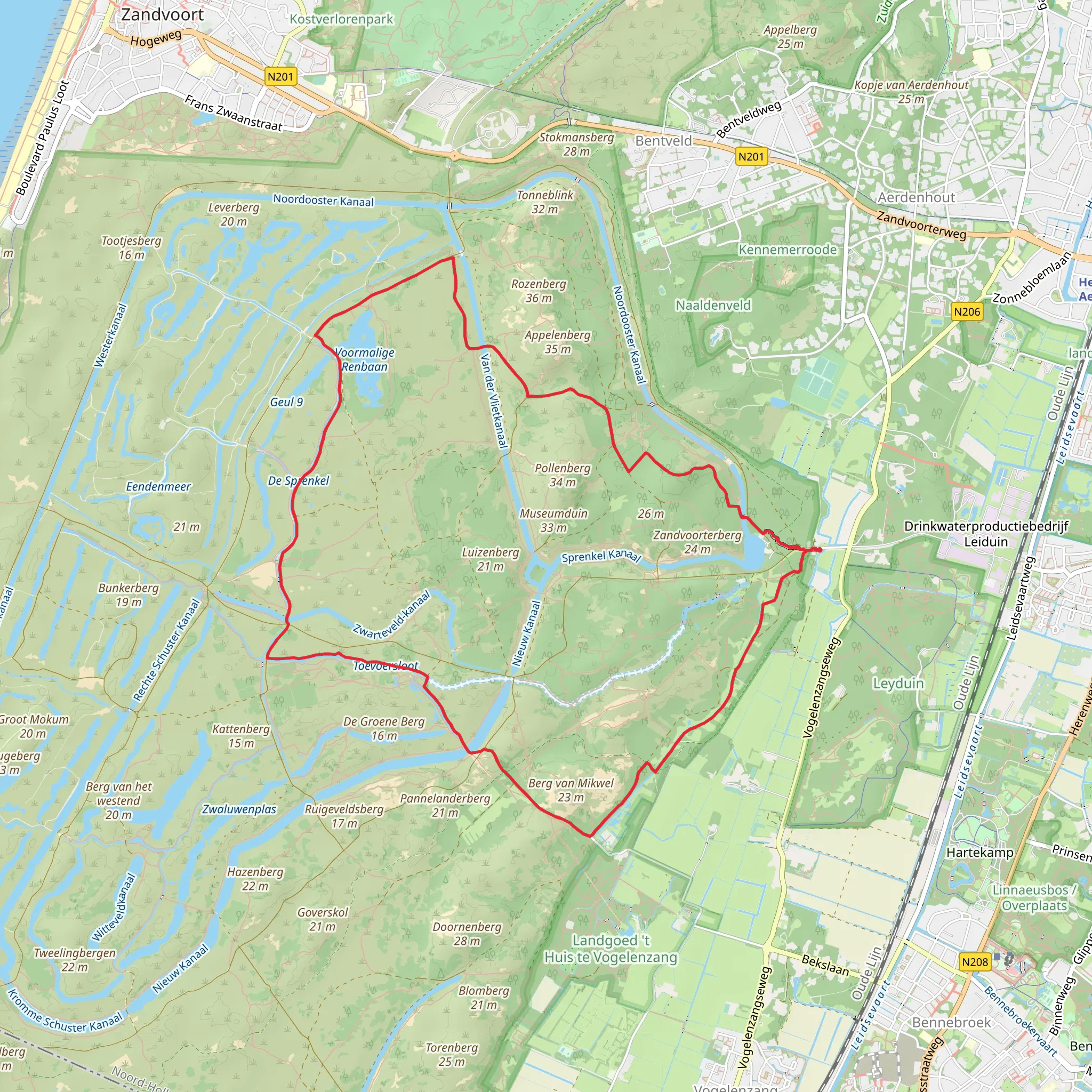 Oranjekon and Zwarteveld Loop mobile static map