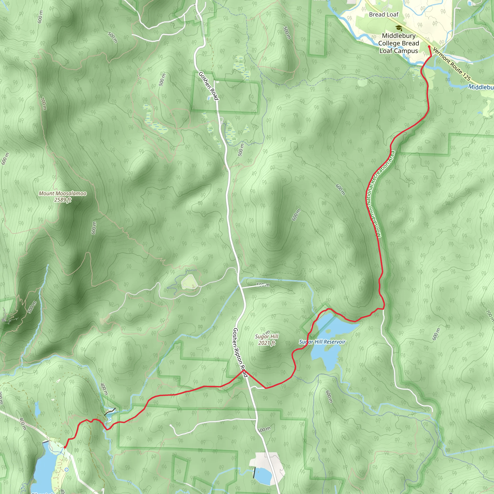 Goshen Dam Trail mobile static map