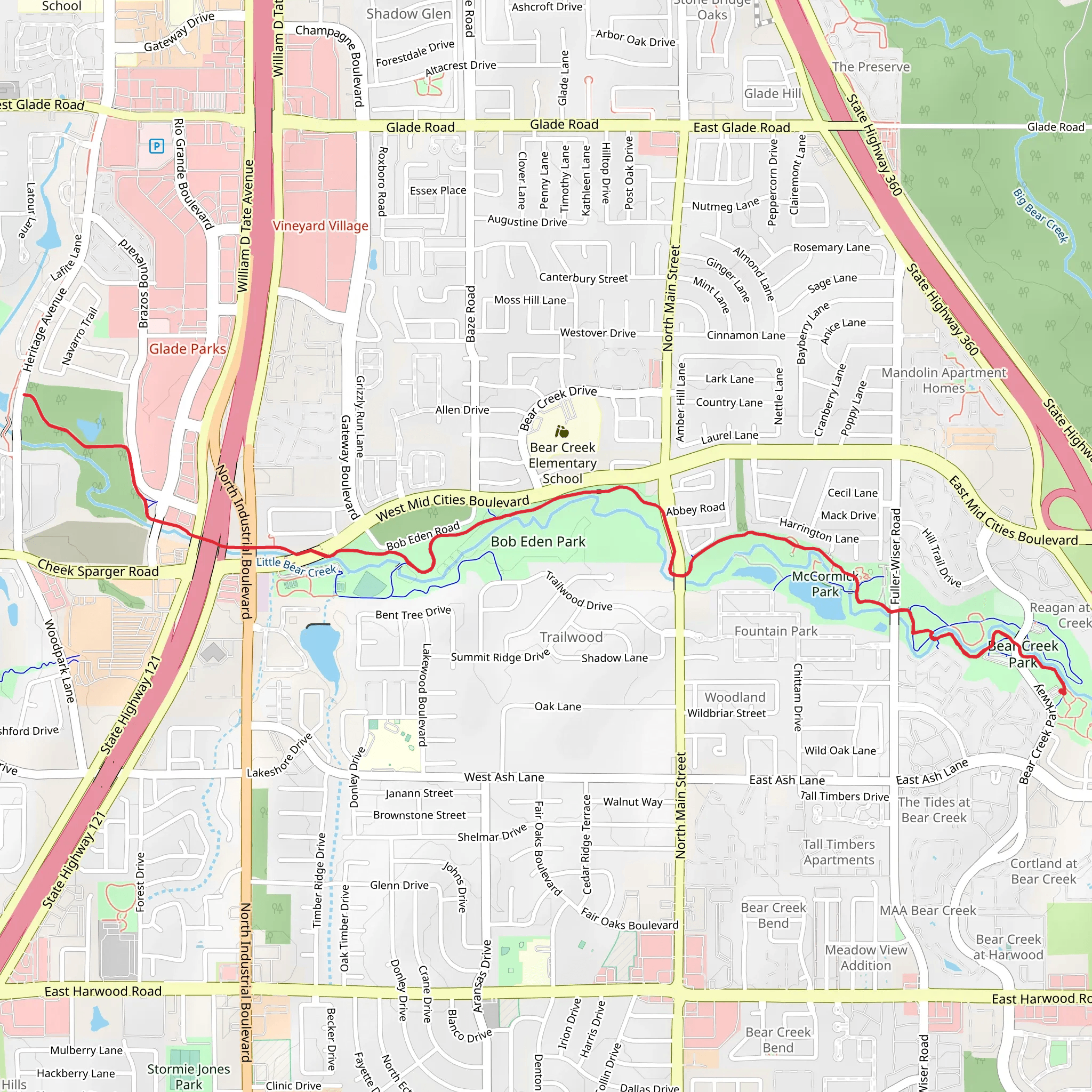 Little Bear Creek mobile static map