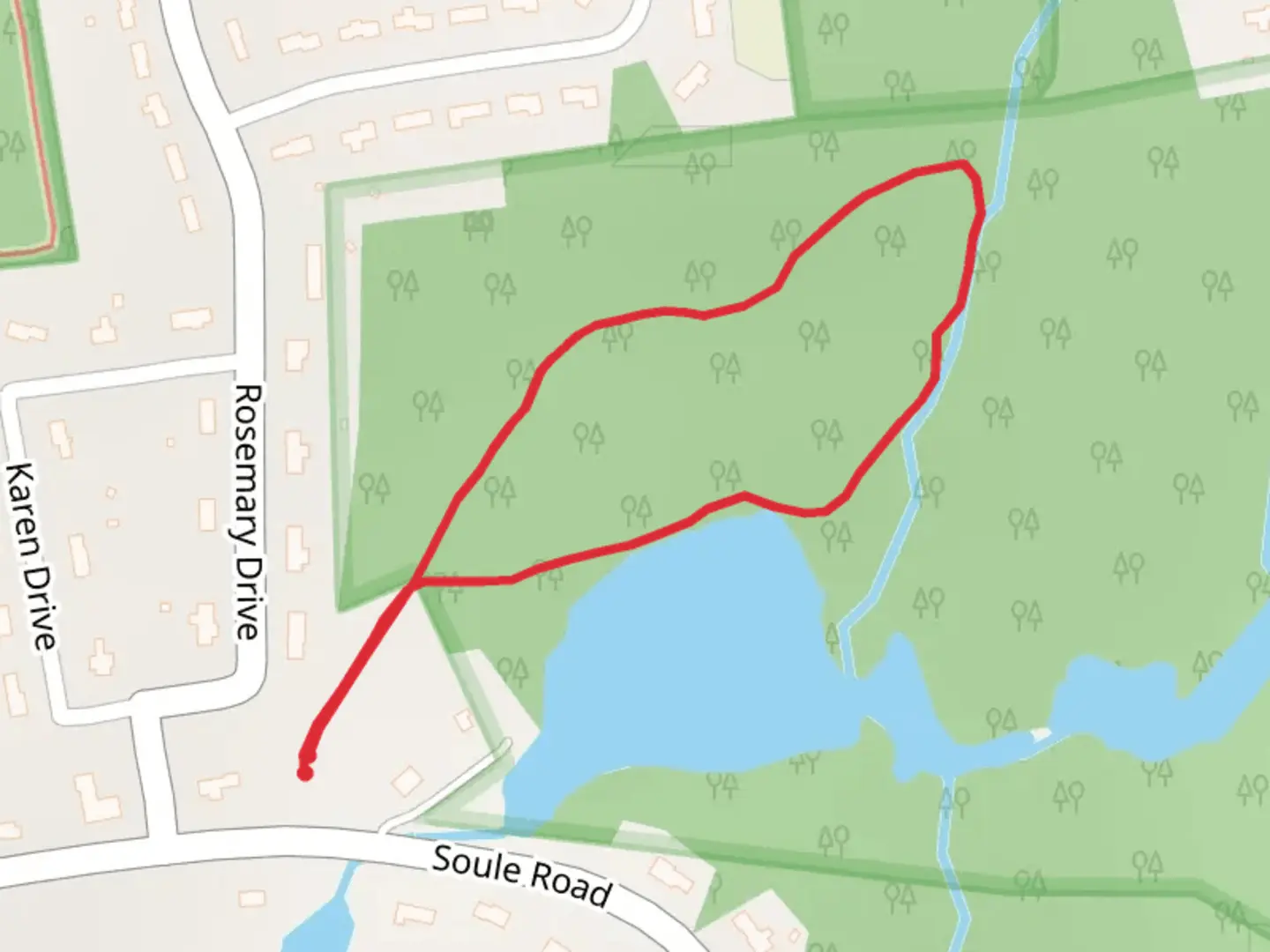 An image depicting the trail Soule Road Loop and its surrounding area.