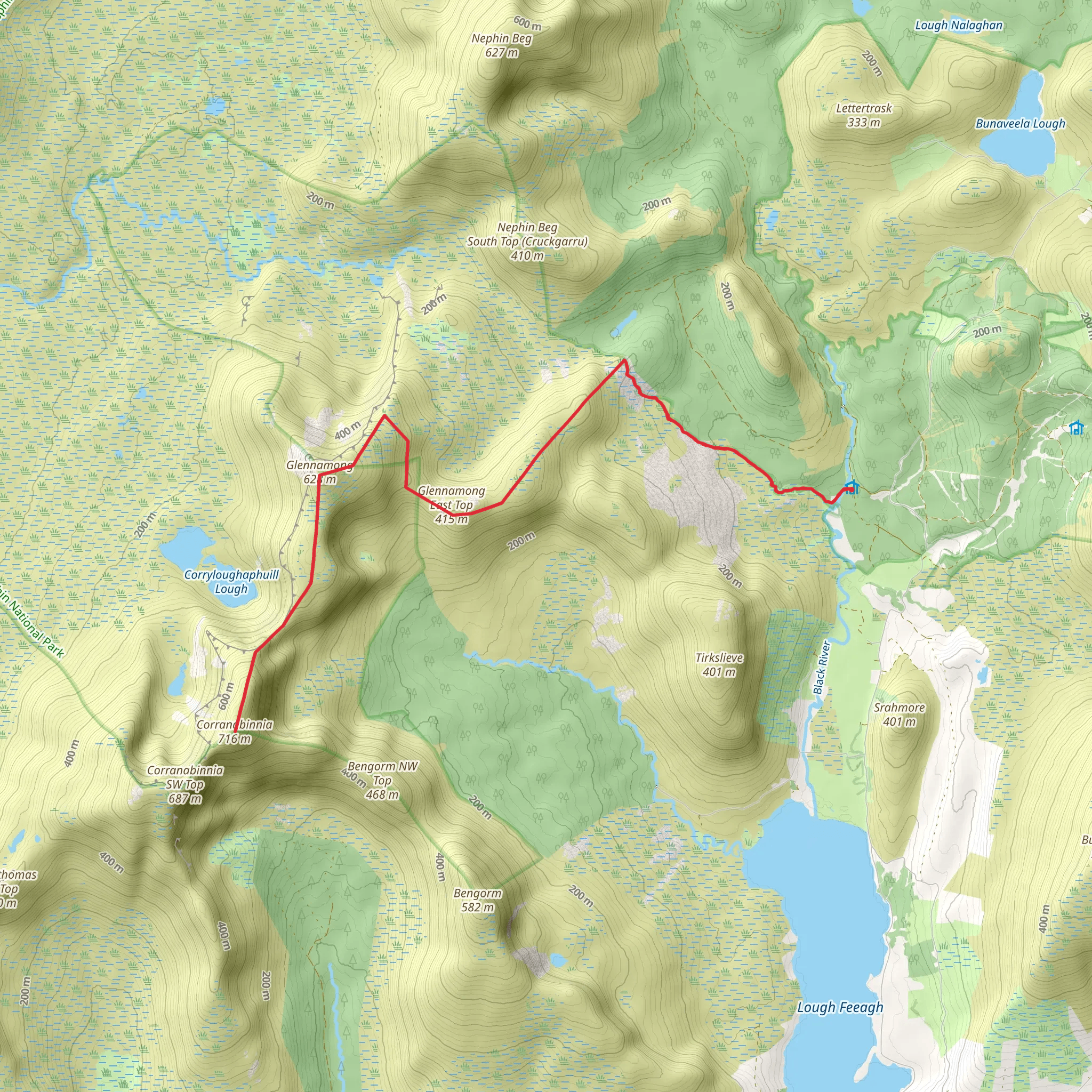 Ireland 7 summits - Nephin beg range - advanced mobile static map