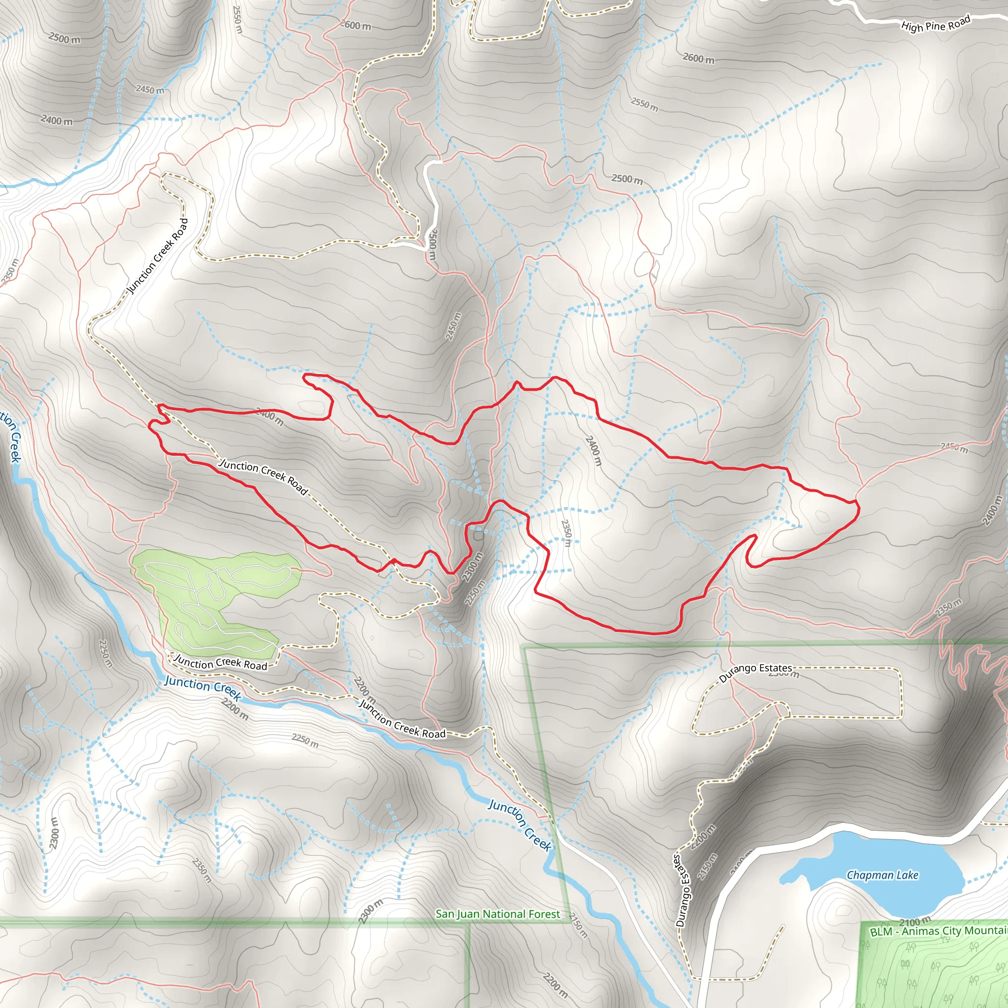 Pine Chute, Log Chutes 2 and 1 Loop Trail mobile static map