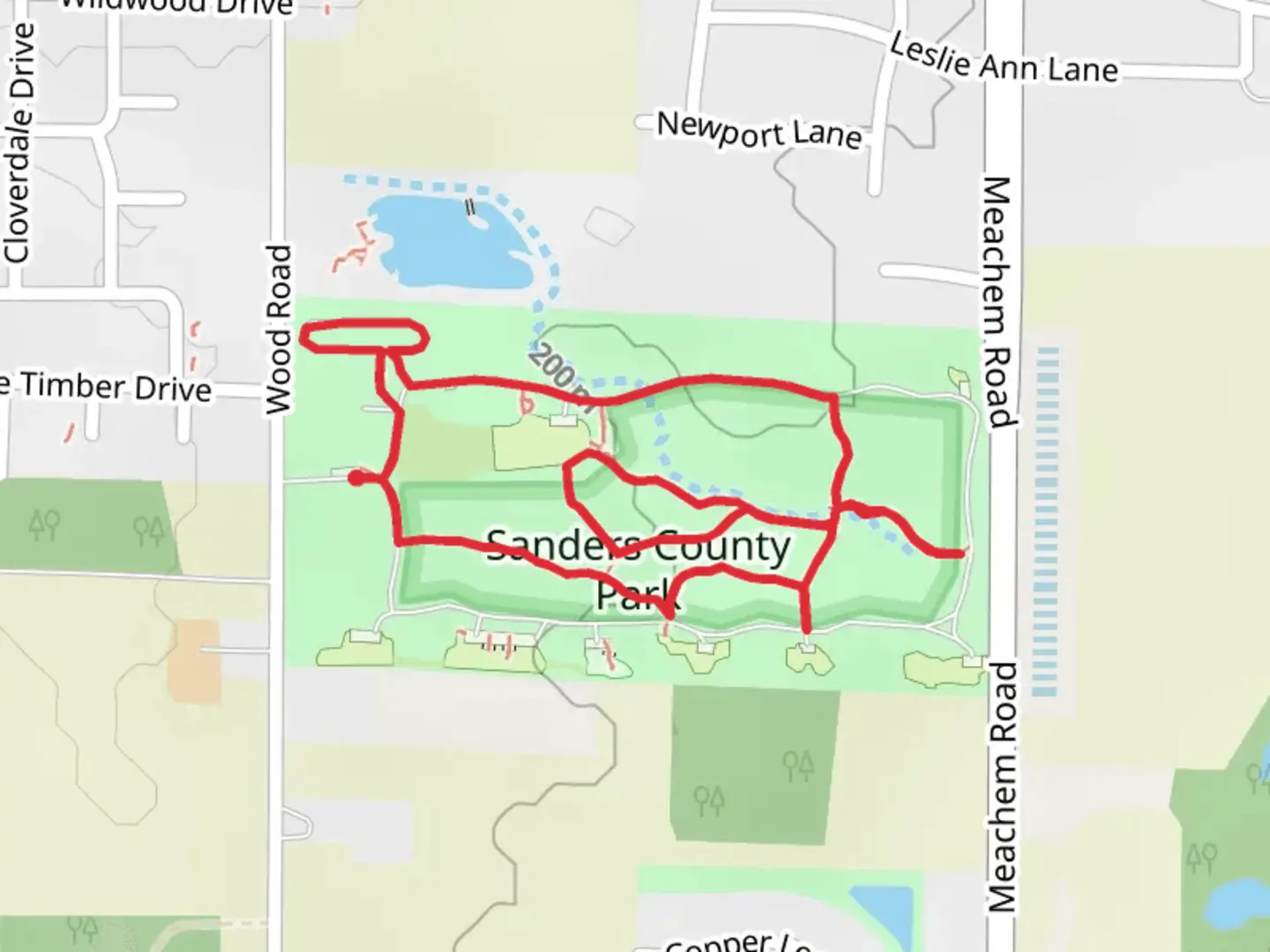 An image depicting the trail Sanders County Park Loop and its surrounding area.