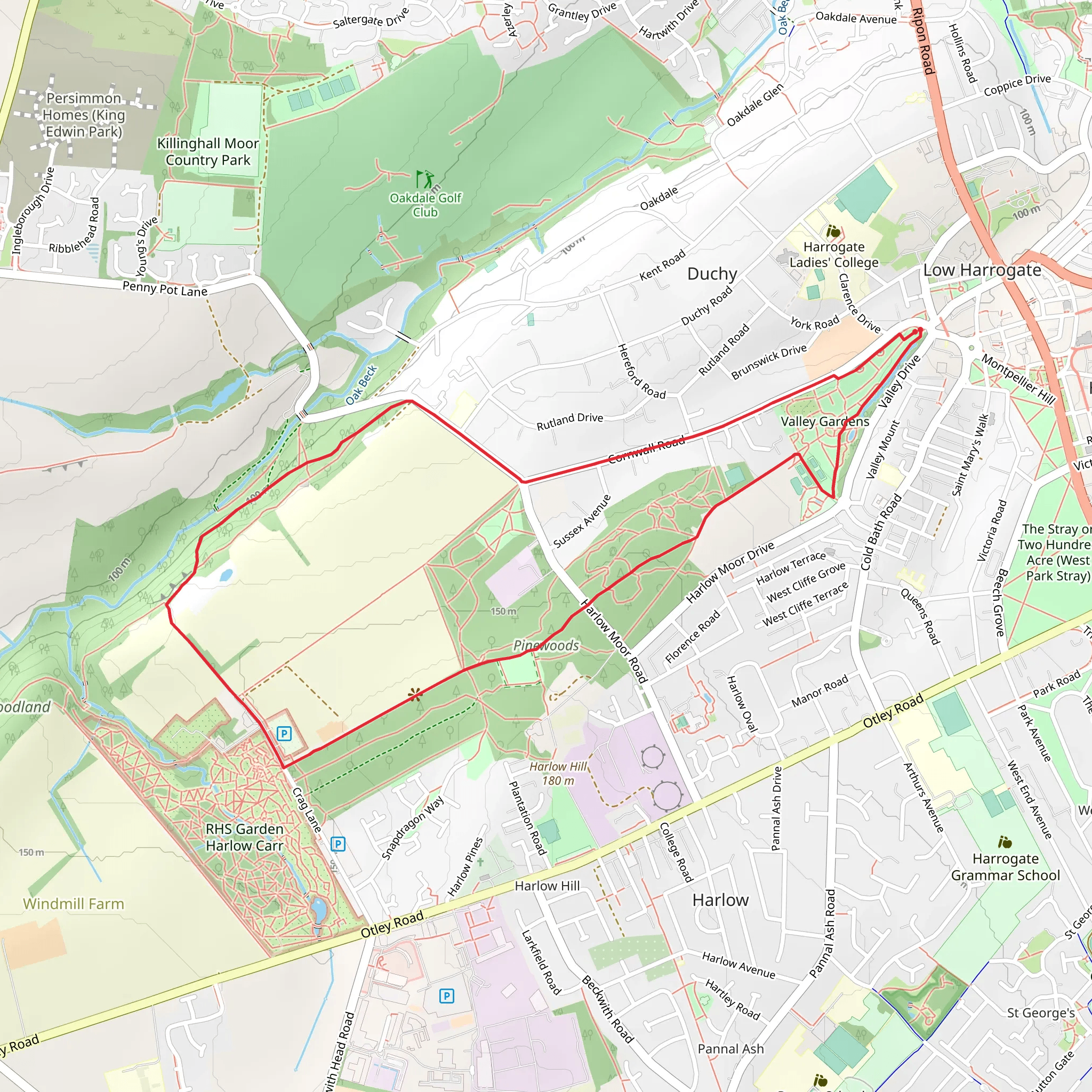 Pinewoods and Valley Gardens Pitch and Putt Loop mobile static map