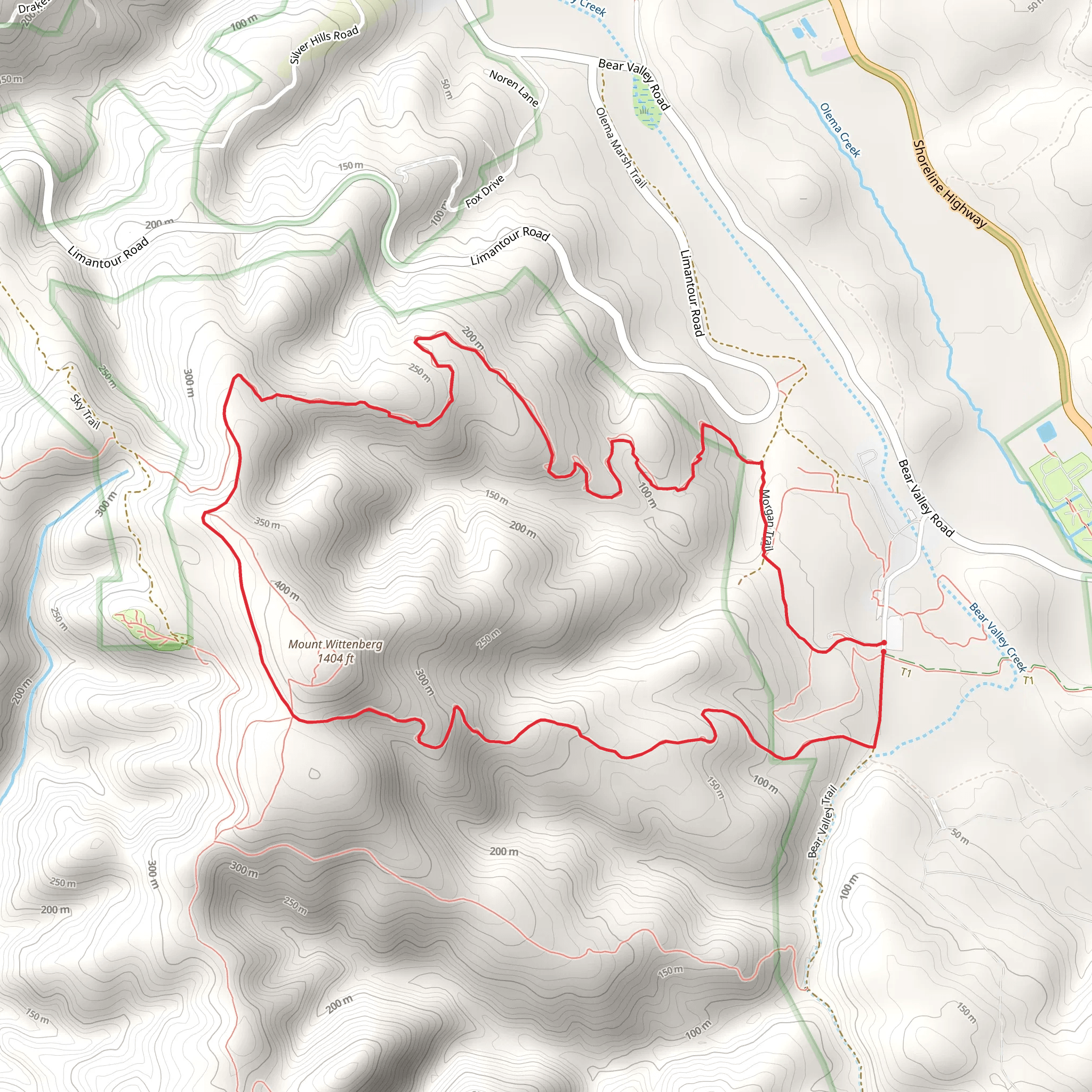 Bear Valley Morgan Loop Trail mobile static map